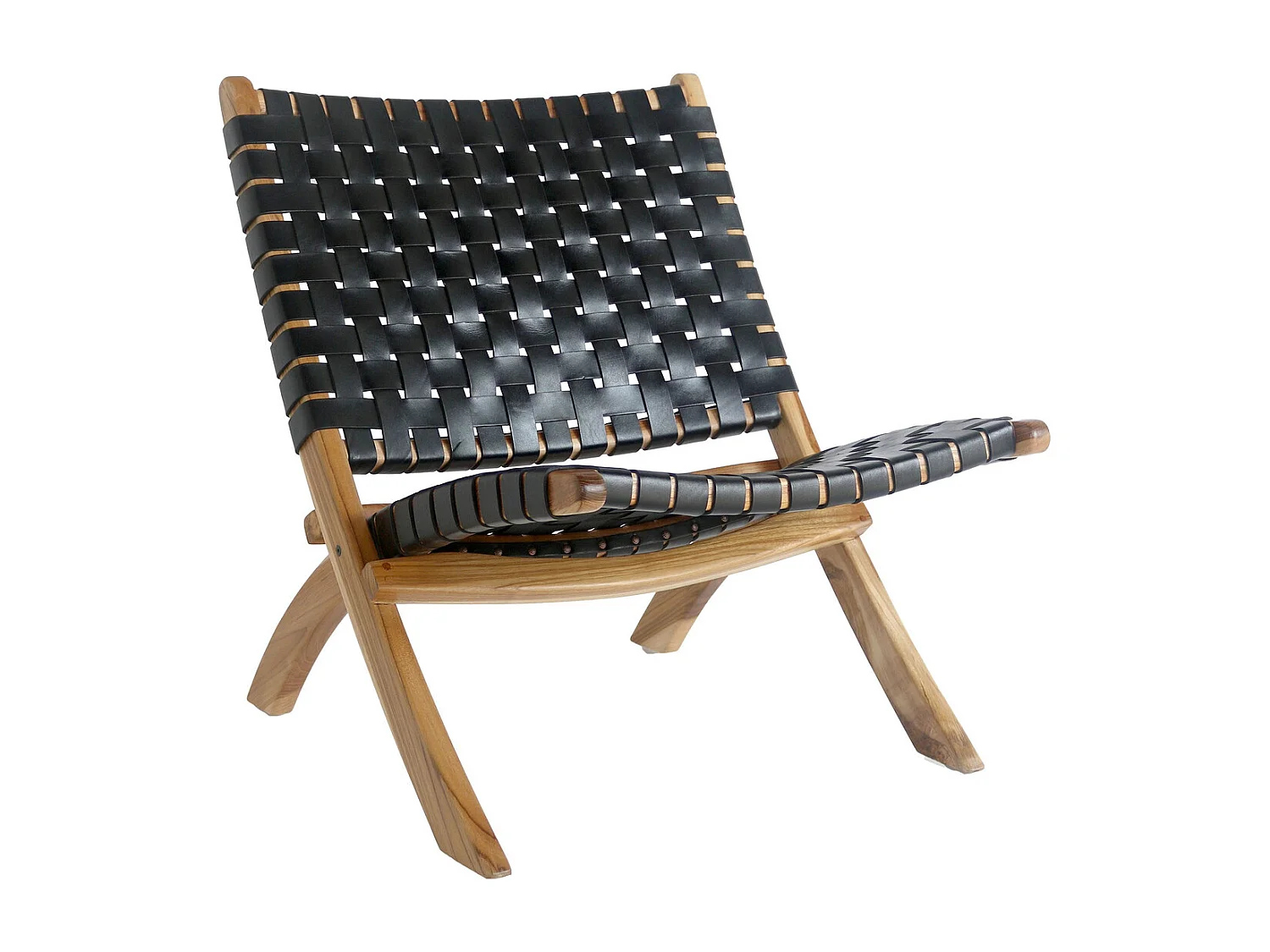 Fauteuil Pliant Perugia, Noir, 74x66x73 cm, Kendra Home