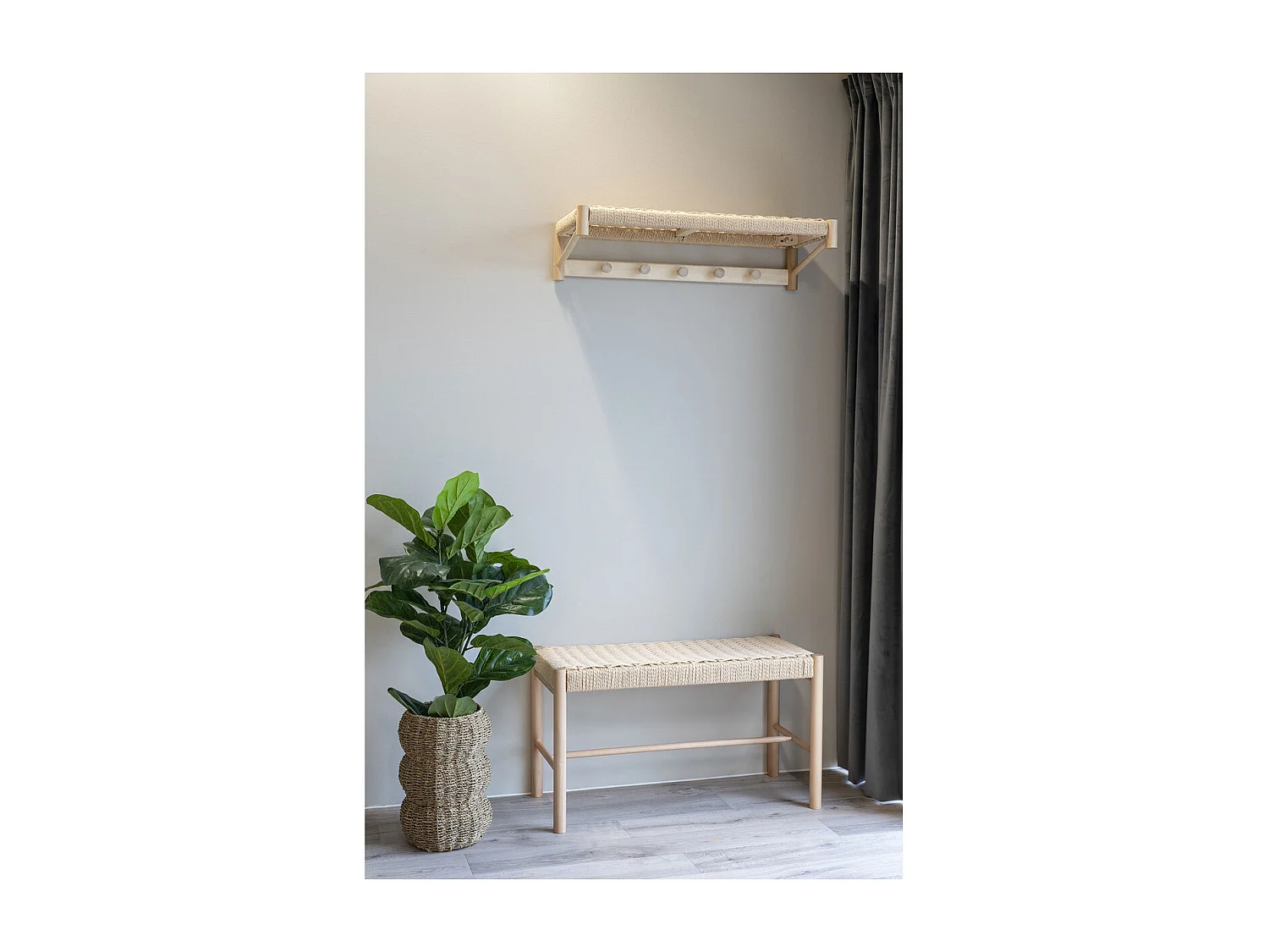 Wandaufhänger Abano, Braun, 31x78x17 cm, Kendra Home