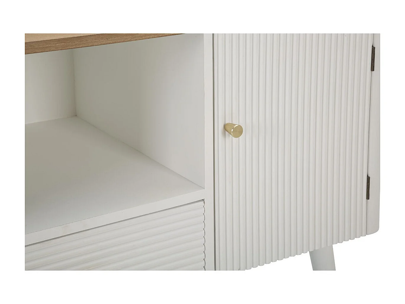 Meuble TV VKH228, Blanc, 117x40x60 cm, Kendra Home