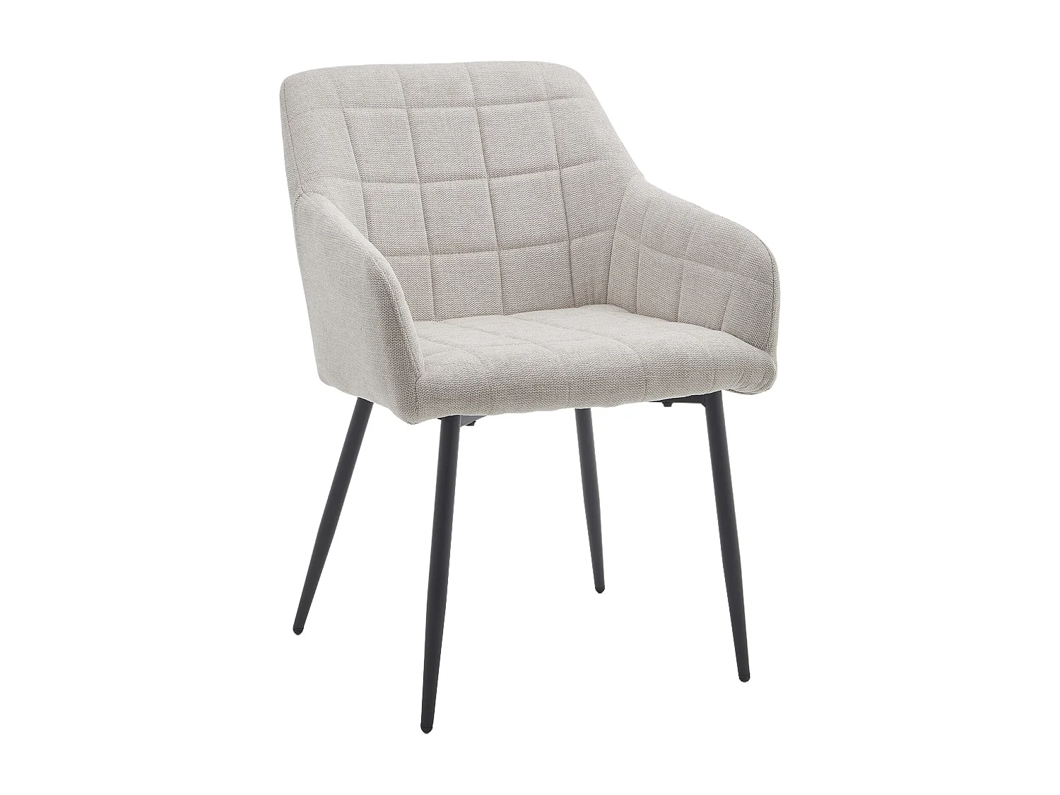 Pack de 2 sillas de comedor de 82x61x57 cm de tela en color beige y patas negras Freya