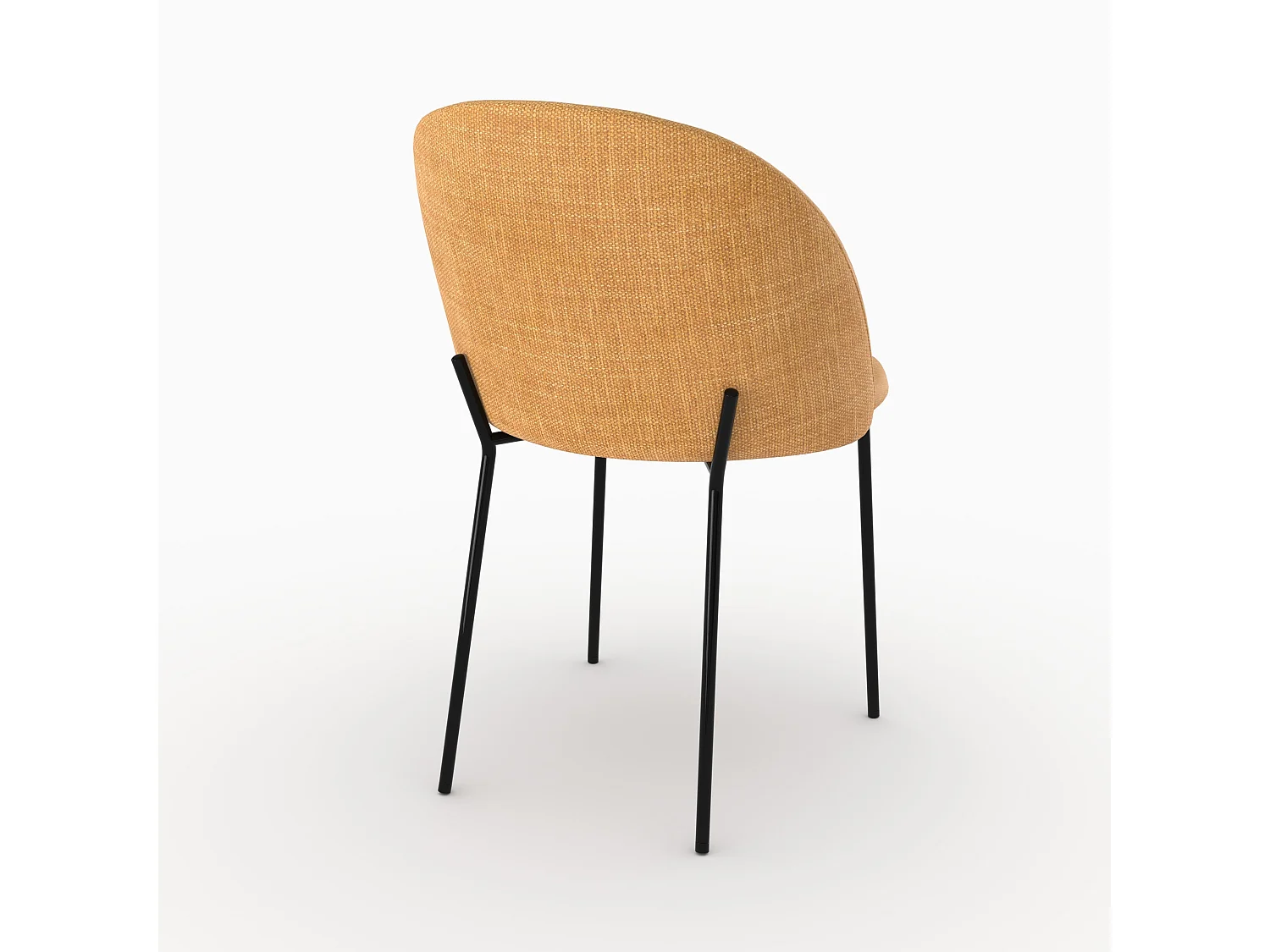 Lot de 2 chaises en tissu texturé jaune moutarde - Karl