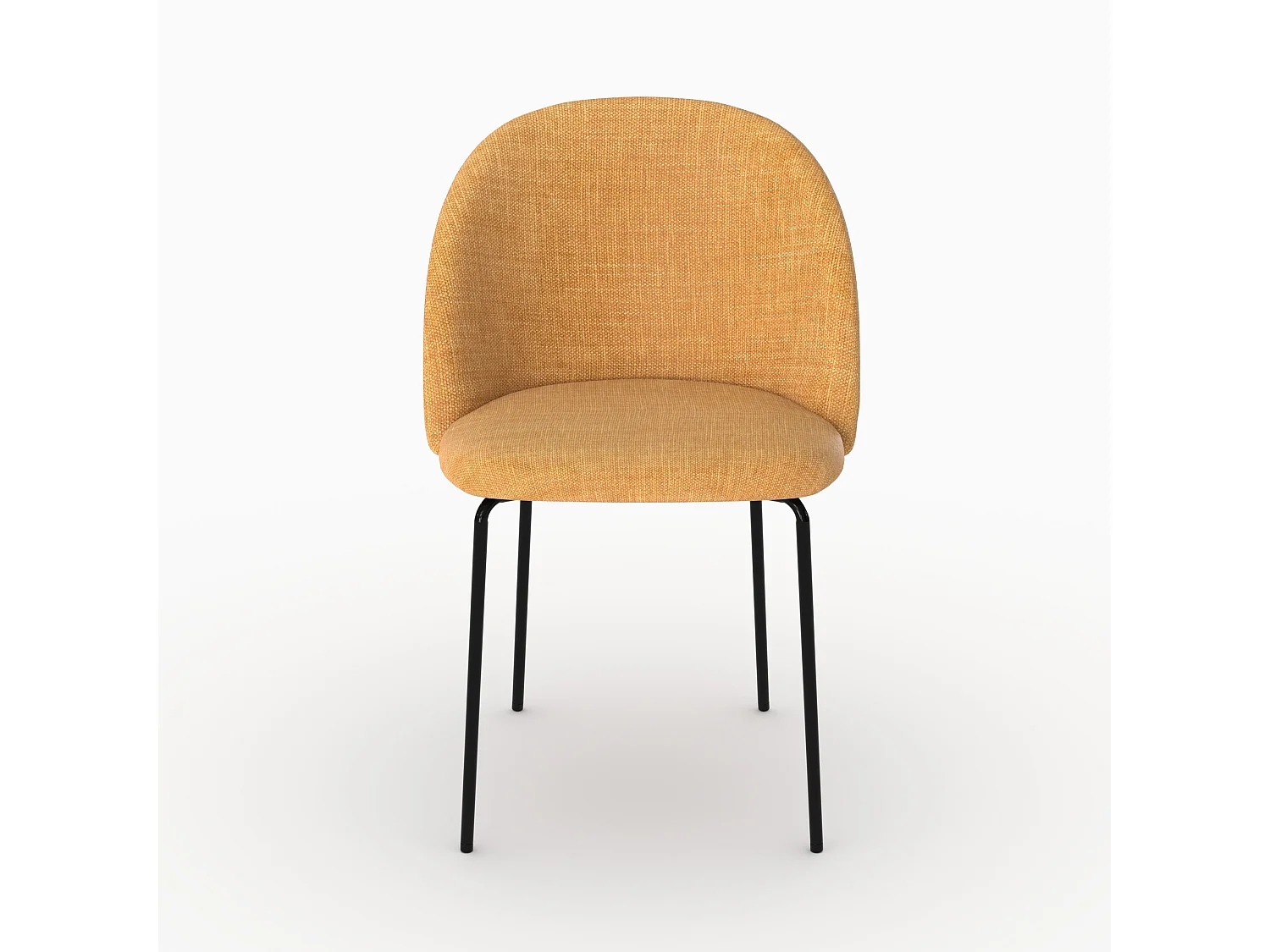 Lot de 2 chaises en tissu texturé jaune moutarde - Karl