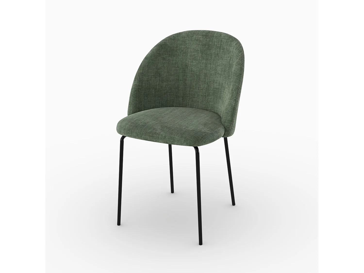 Lot de 2 chaises en tissu texturé vert sapin - Karl