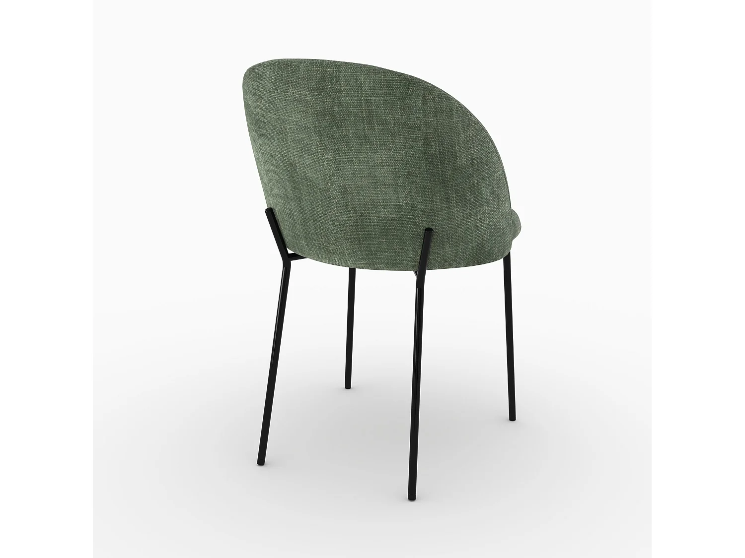 Lot de 2 chaises en tissu texturé vert sapin - Karl