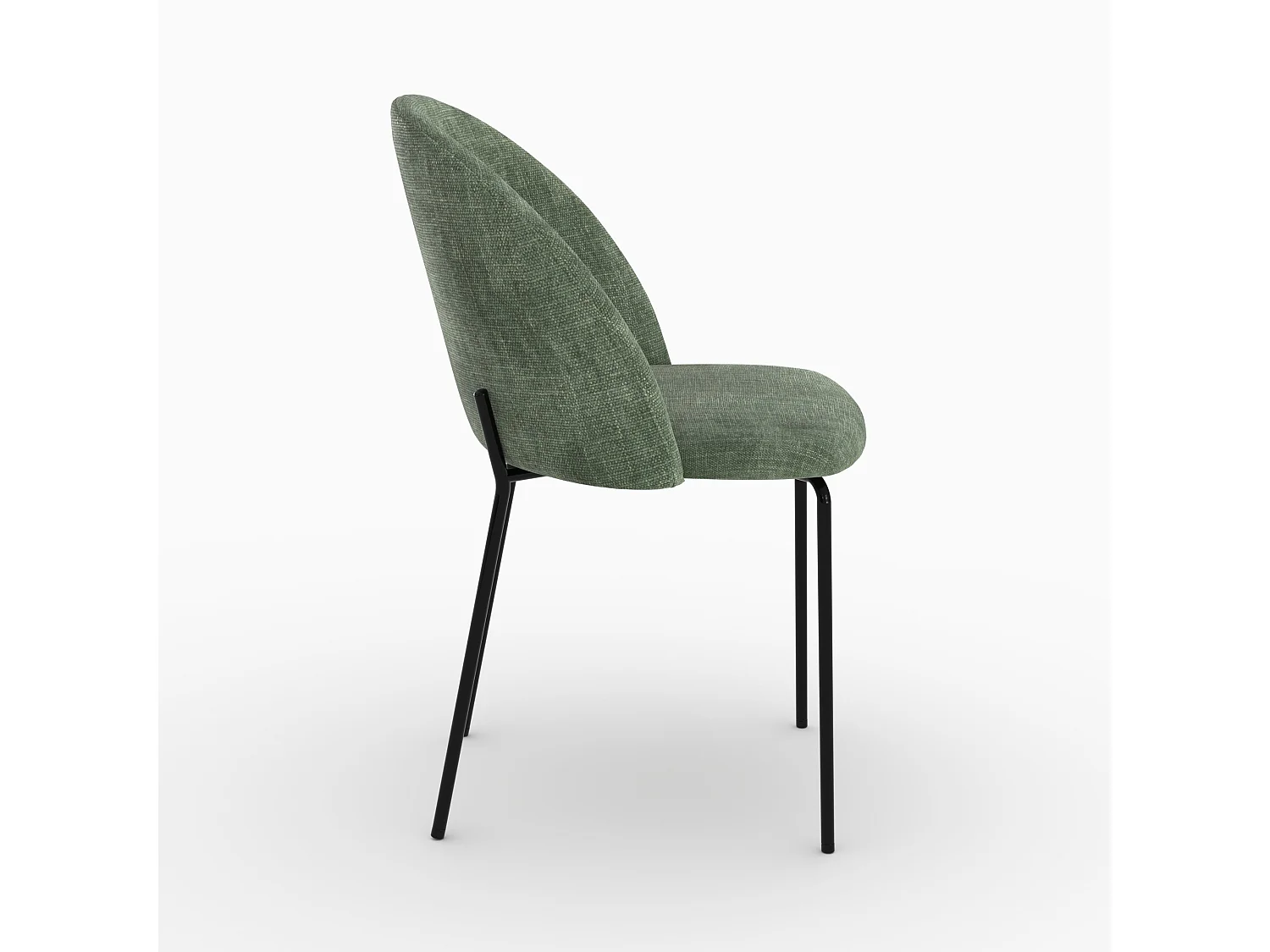 Lot de 2 chaises en tissu texturé vert sapin - Karl