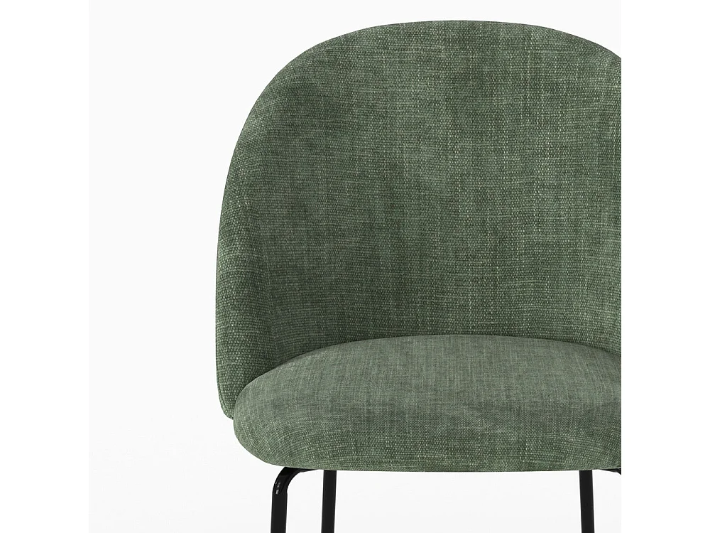 Lot de 2 chaises en tissu texturé vert sapin - Karl