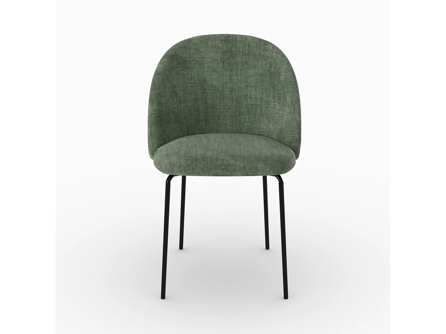 Lot de 2 chaises en tissu texturé vert sapin - Karl