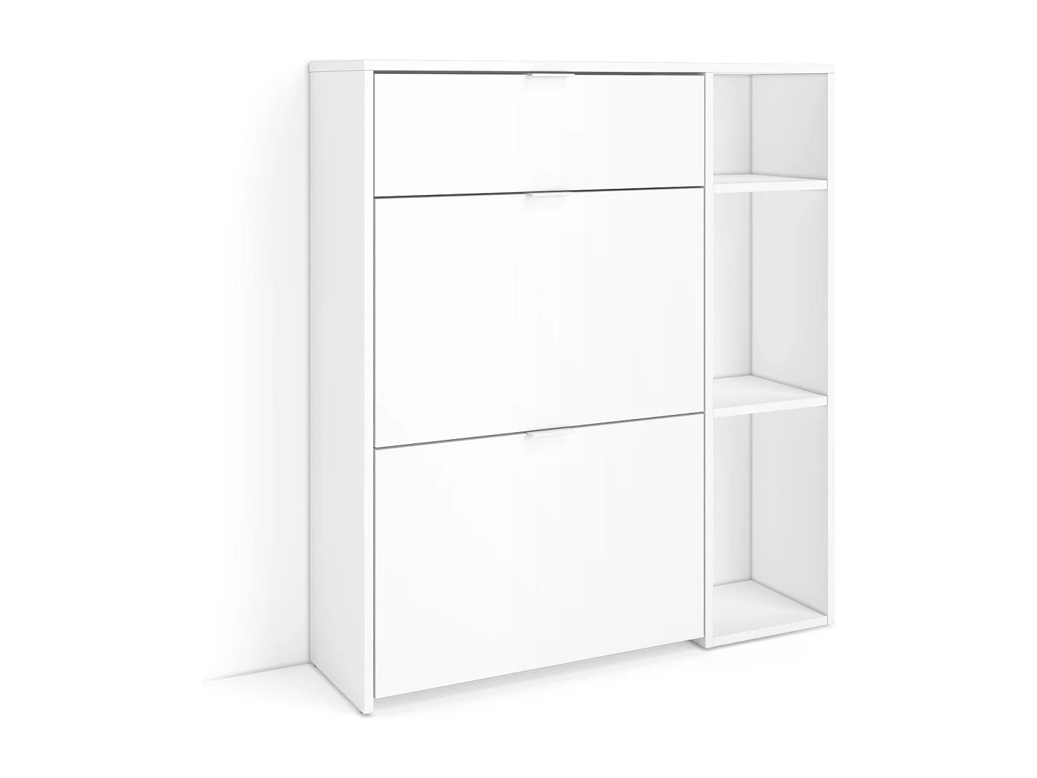 Meuble à Chaussures, 90x102x27 cm, 10 paires de chaussures, Pour Entrée, Blanc