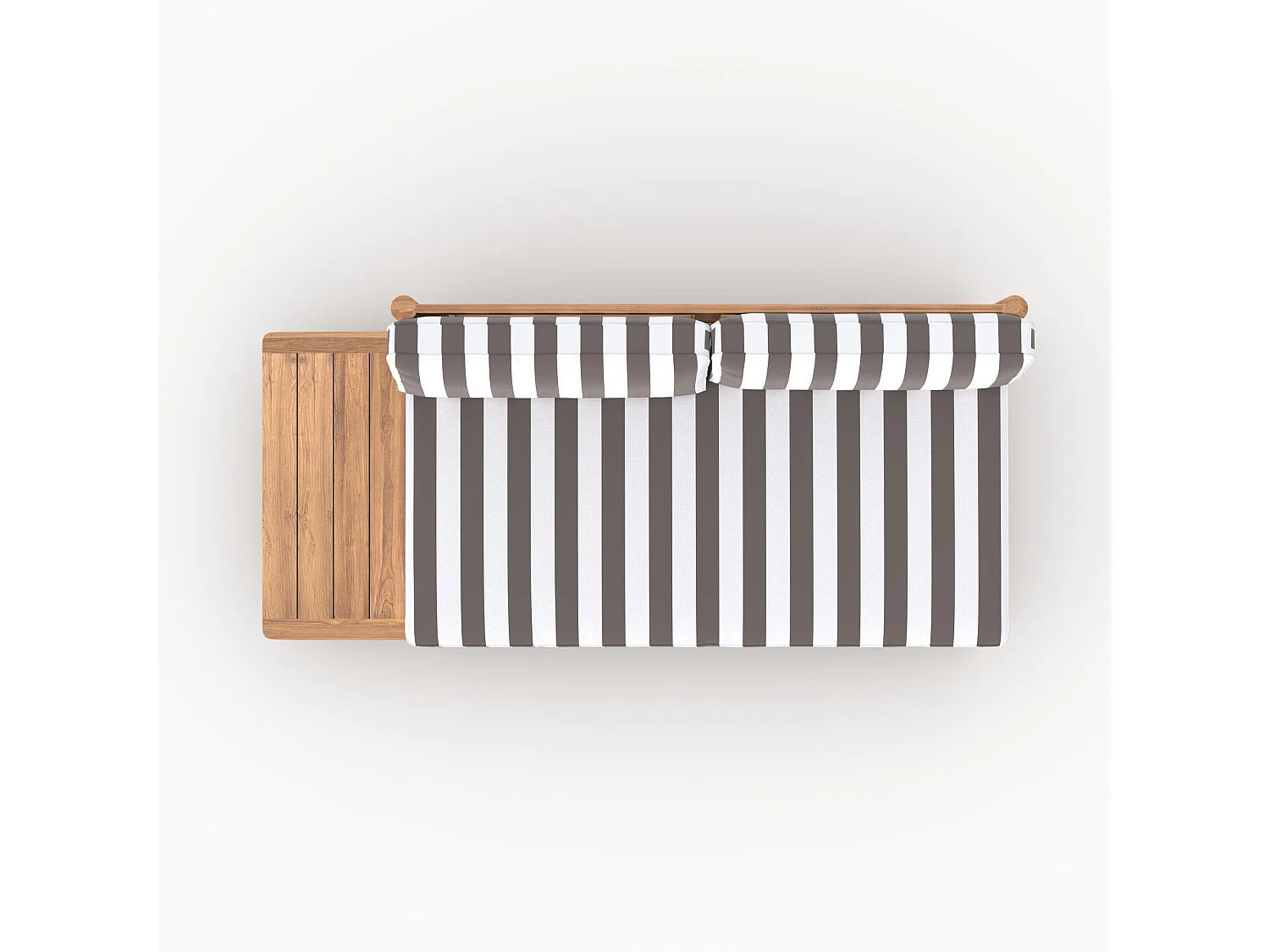 Set da giardino per 2 persone in teak massello e tessuto bouclé grigio - Nadila