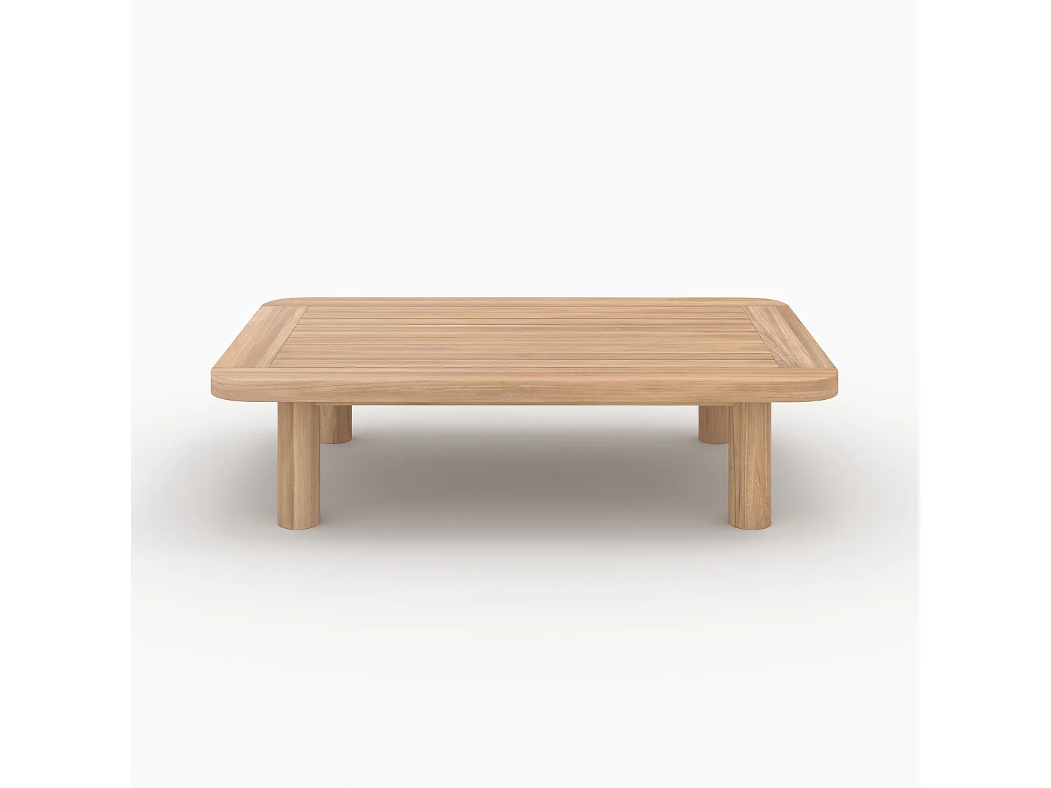 Salotto da giardino 2 posti in teak e tessuto grigio, 2 poltrone - Kilda