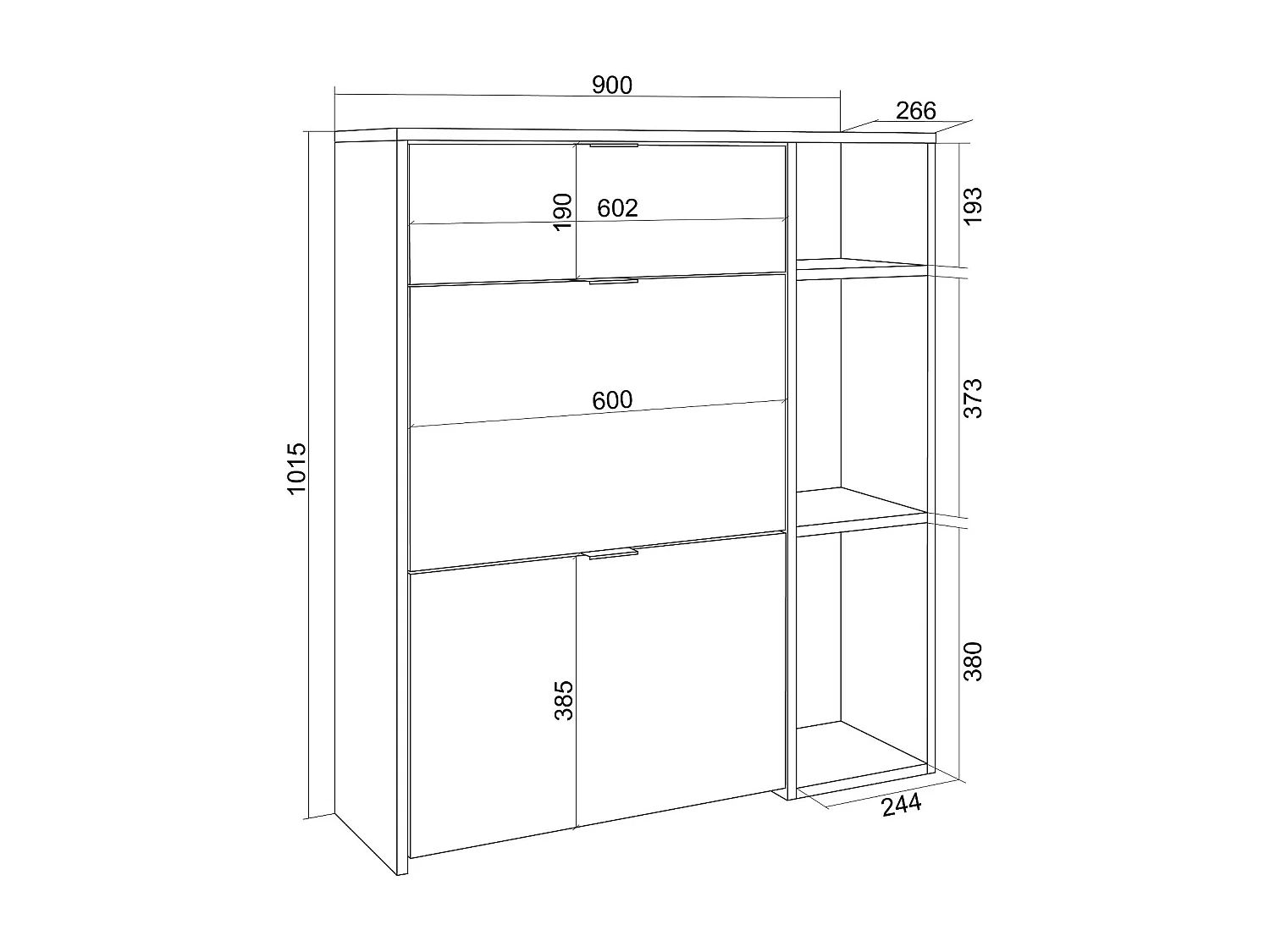 Meuble à Chaussures, 90x102x27 cm, 10 paires de chaussures, Pour Entrée, Chêne foncé