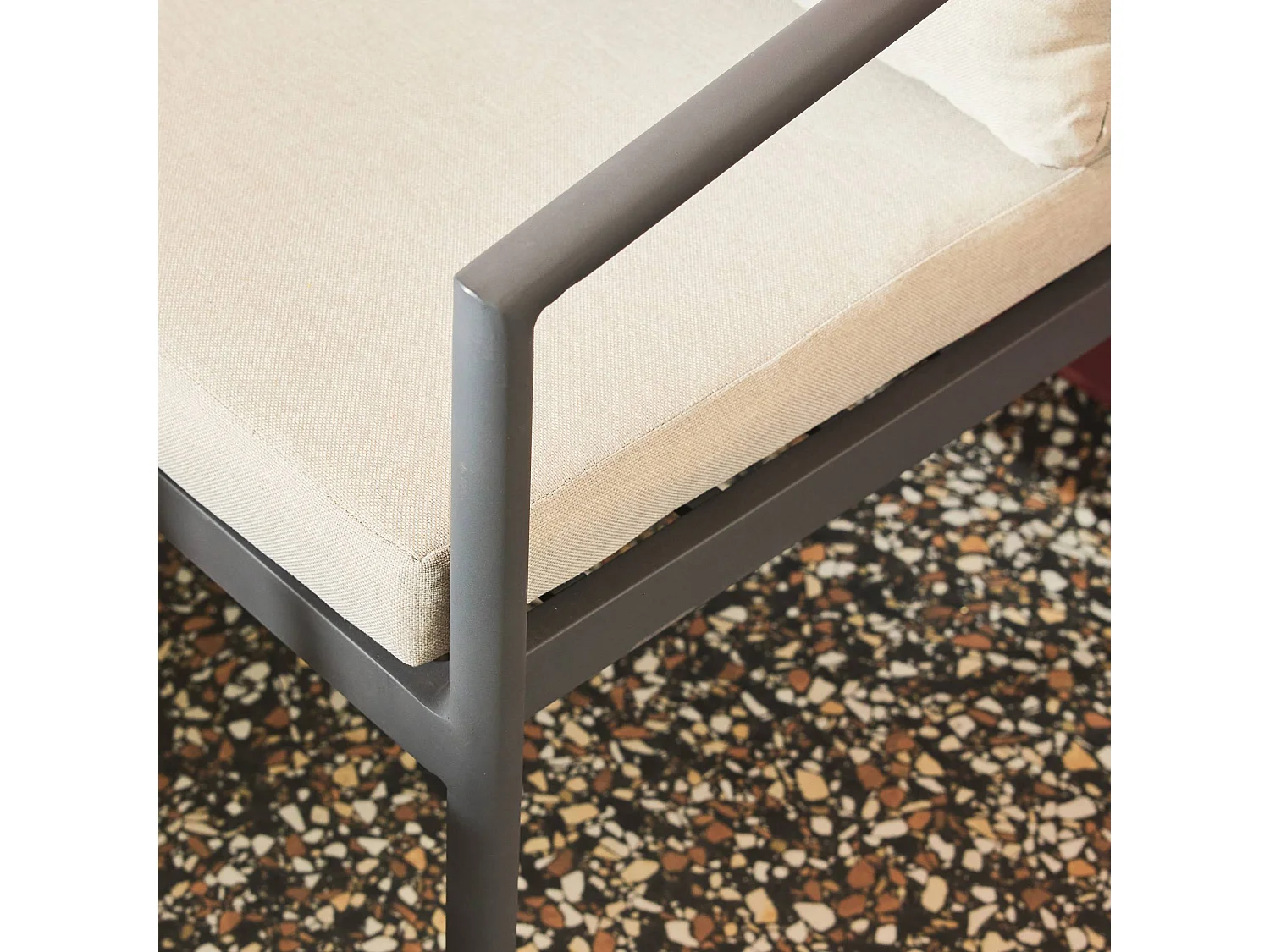 Salon de jardin aluminium et cordes 4 places gris - Korava