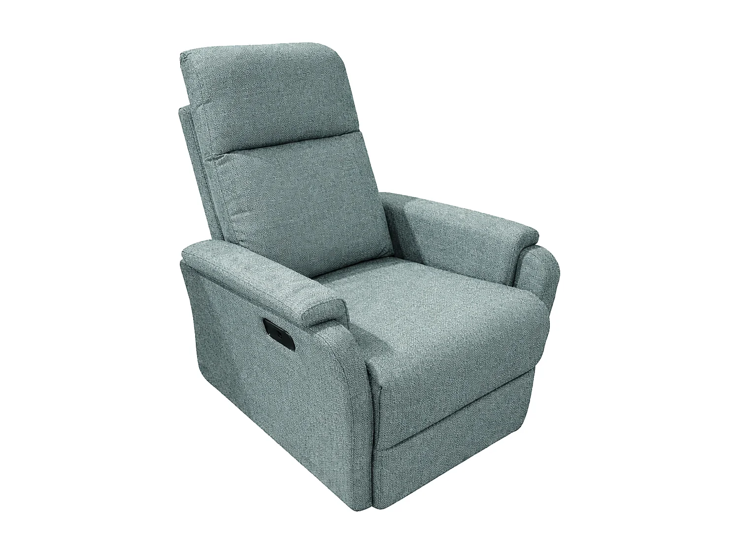 Sillón relax reclinable con sistema de palanca lateral de tela en color azul Roid