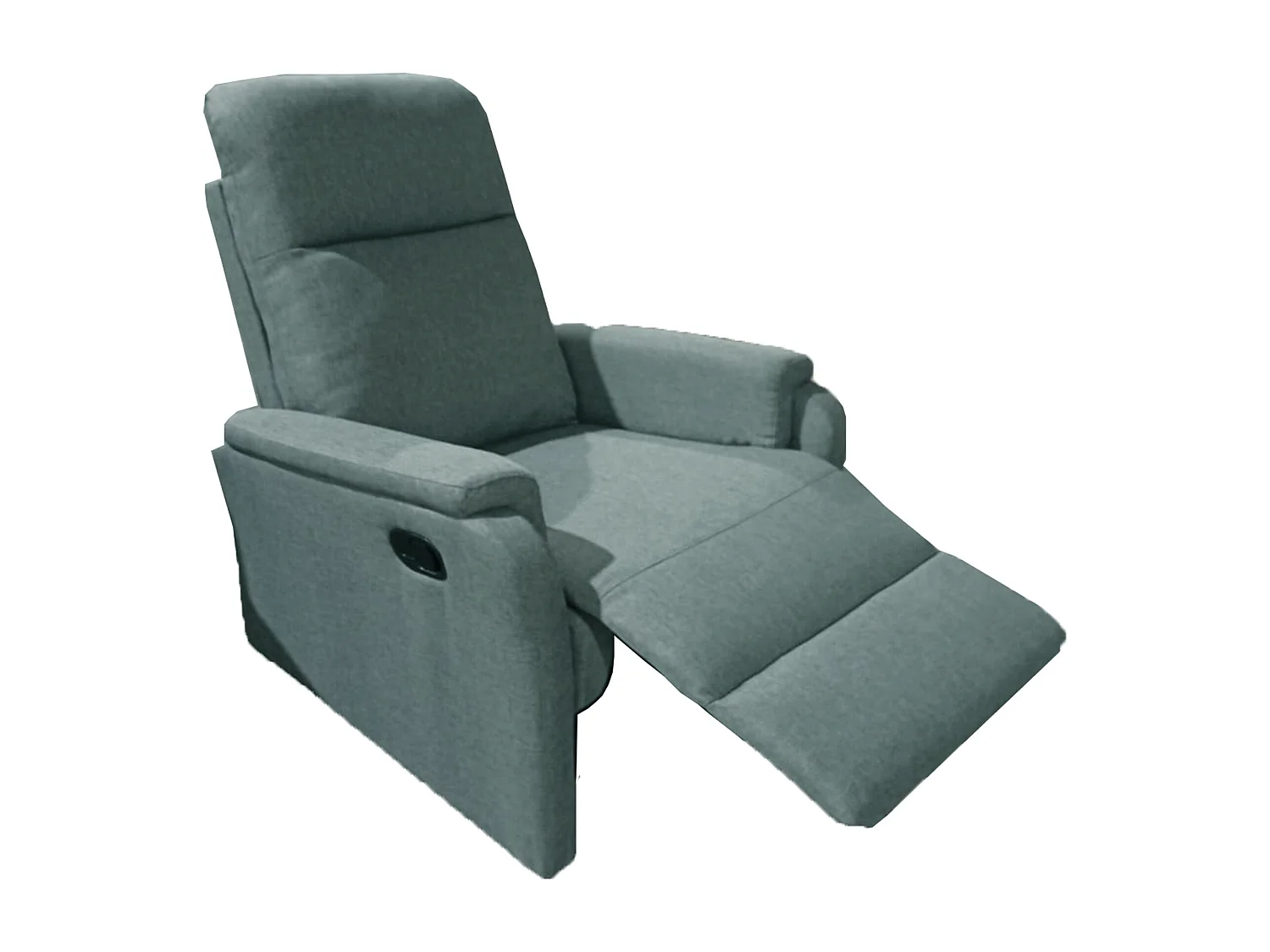 Sillón relax reclinable con sistema de palanca lateral de tela en color azul Roid