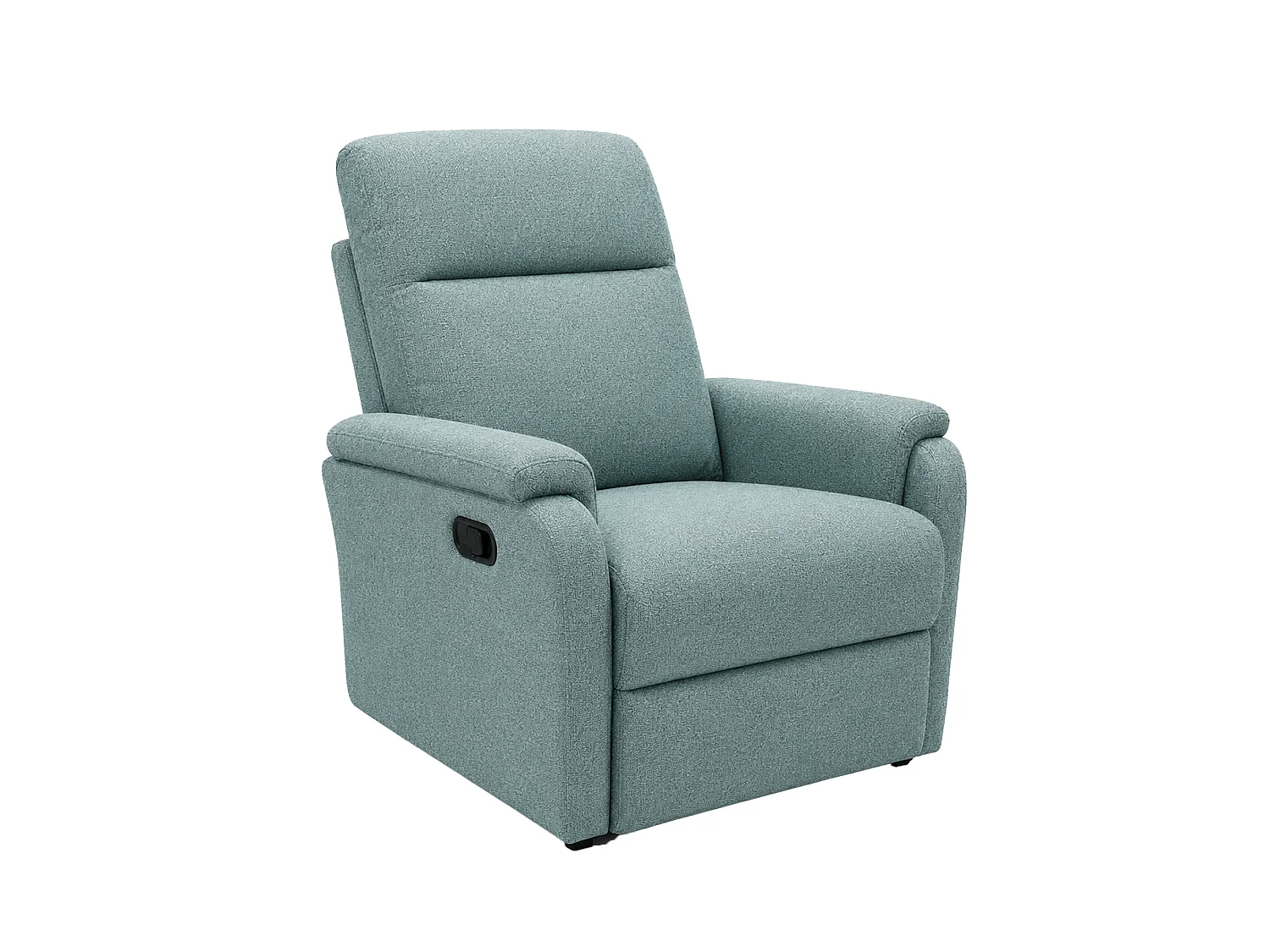 Sillón relax reclinable con sistema de palanca lateral de tela en color azul Roid