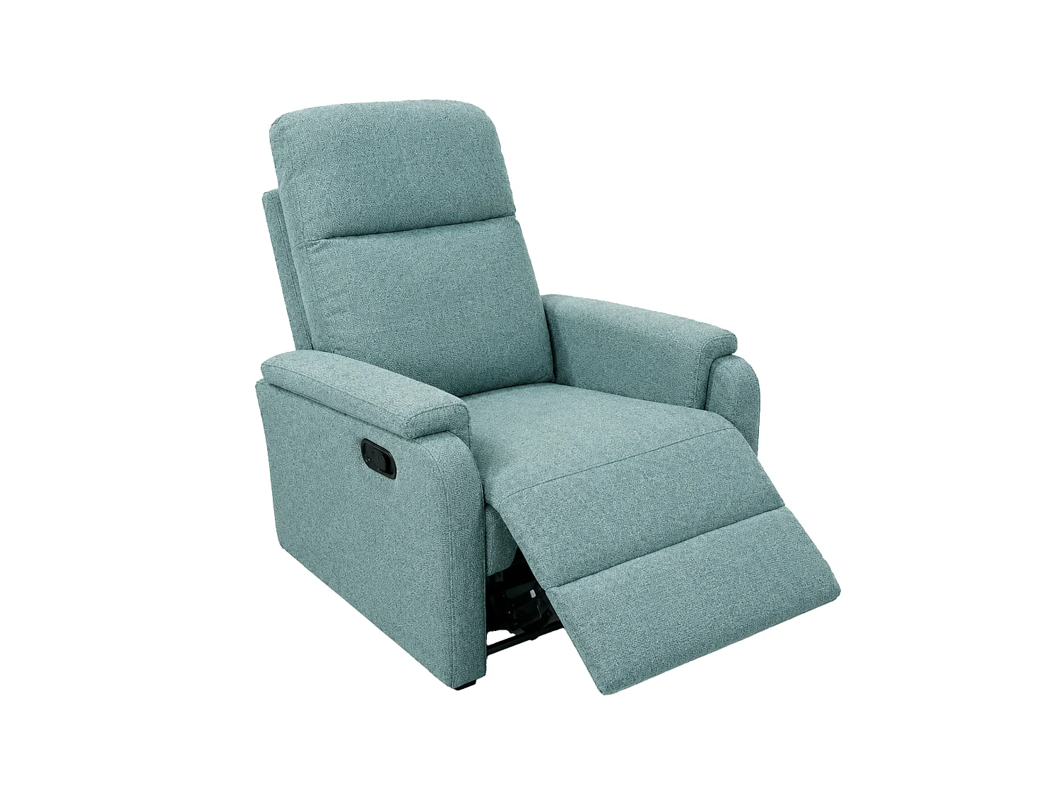 Sillón relax reclinable con sistema de palanca lateral de tela en color azul Roid