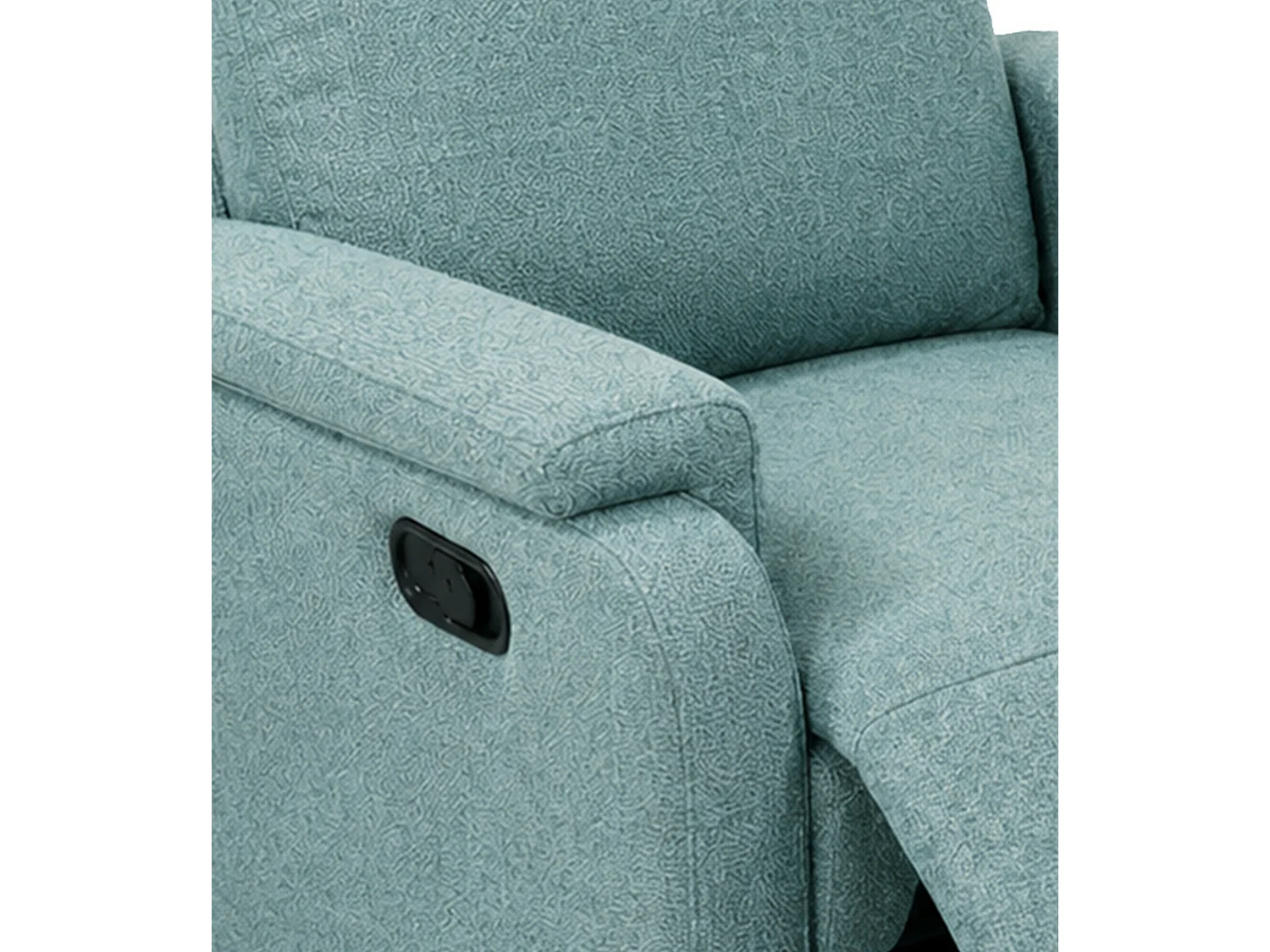 Sillón relax reclinable con sistema de palanca lateral de tela en color azul Roid