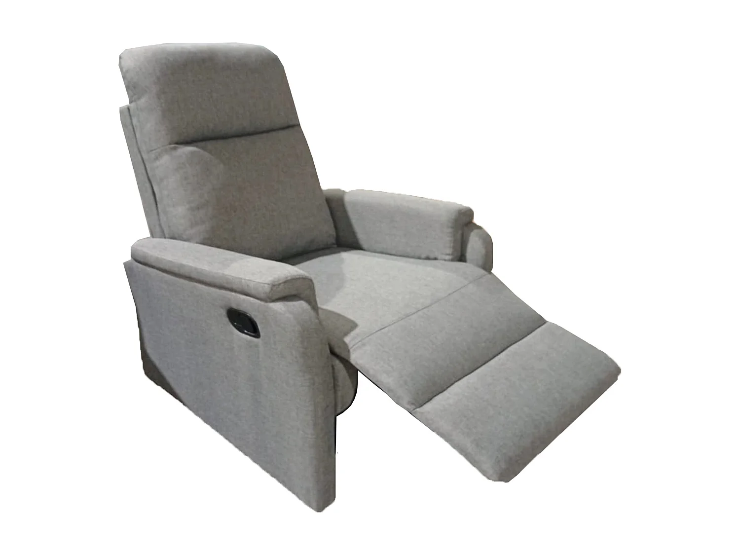 Sillón relax reclinable con sistema de palanca lateral de tela en color gris Roid