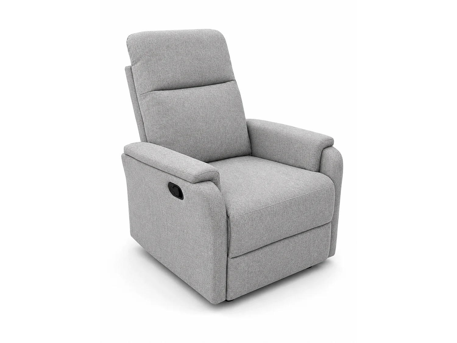 Sillón relax reclinable con sistema de palanca lateral de tela en color gris Roid