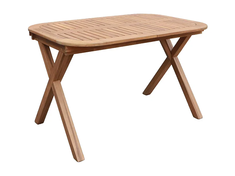 Table de jardin extensible bois d'acacia 4-6 places 120/180cm naturel - Tanzo