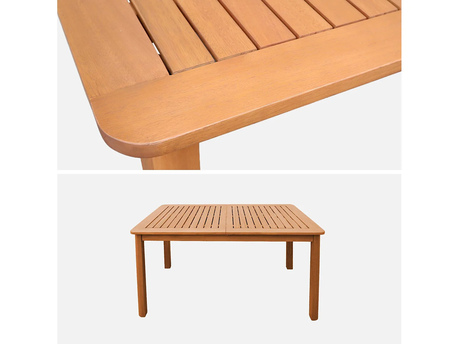 Tavolo da giardino estensibile in legno di eucalipto, 4-6 posti,