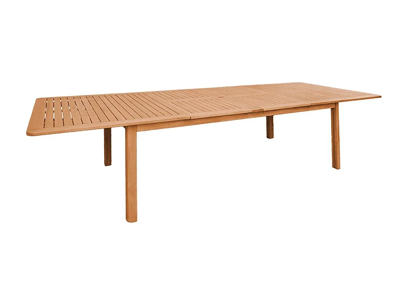 Table de jardin extensible bois d'eucalyptus 6-12 places 200-300cm naturel - Arbo