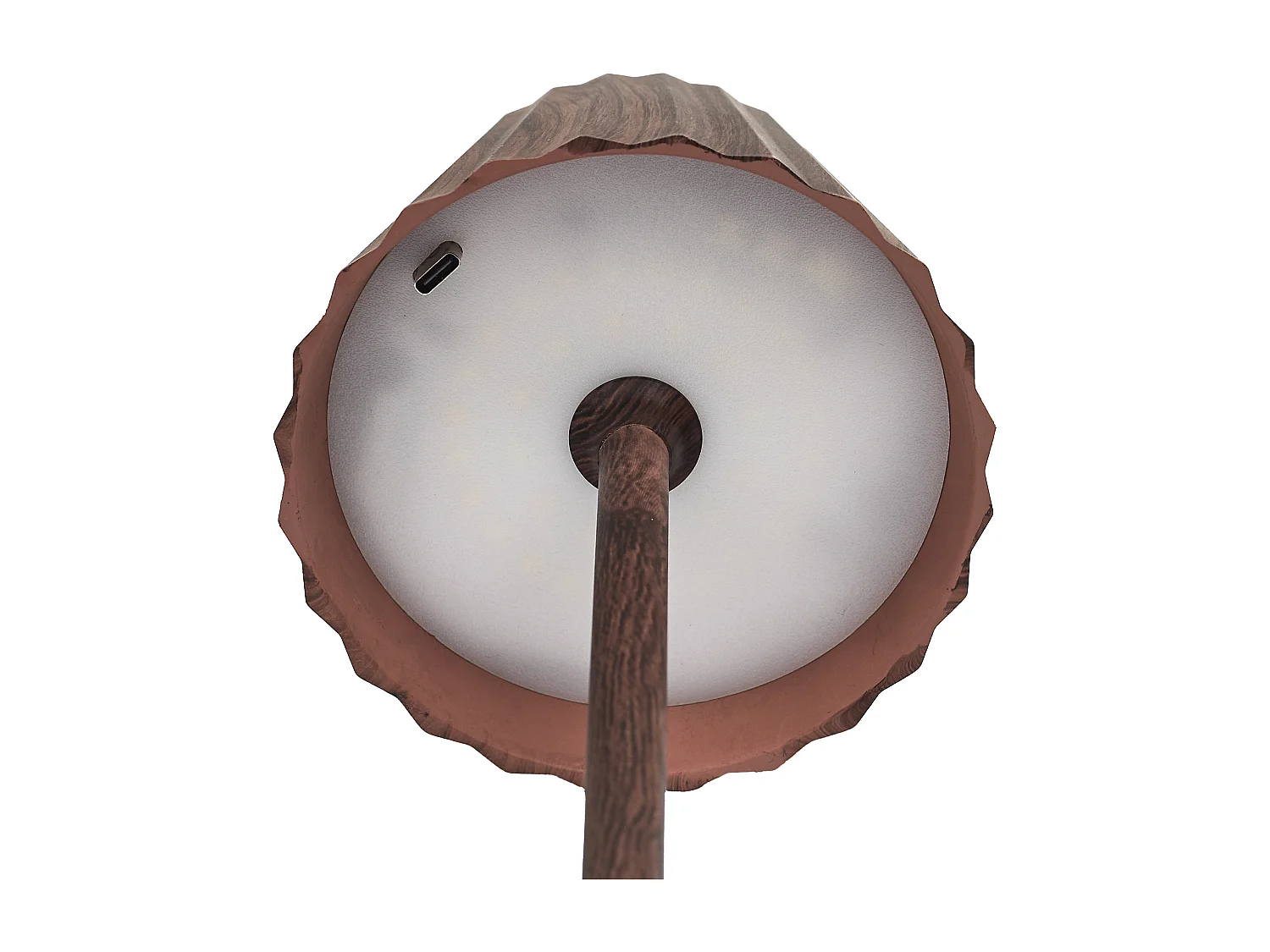 Lampe De Table Rechargeable Usb Bois Fonce Marron