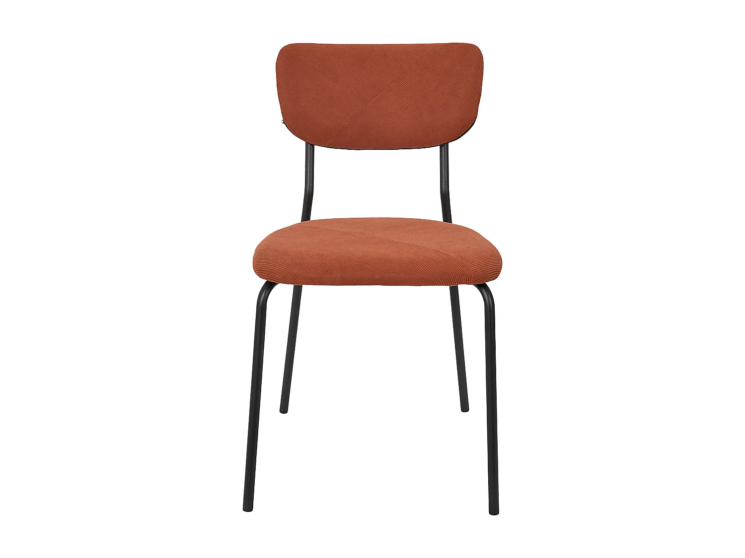 Lot de 4 Chaises - HOME DECO FACTORY - Jules - Côtelées - Confortables - Terracotta