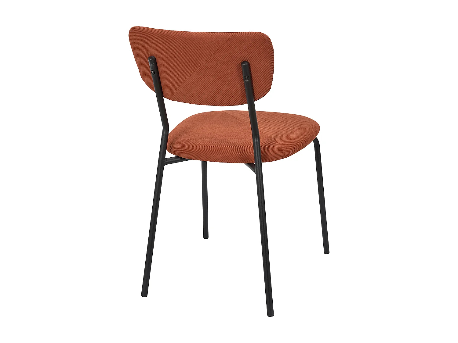 Lot de 4 Chaises - HOME DECO FACTORY - Jules - Côtelées - Confortables - Terracotta