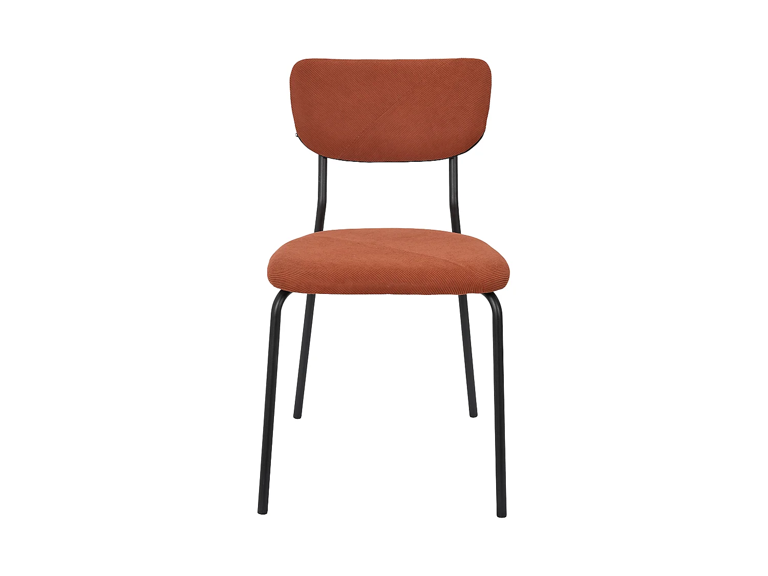 Lot de 4 Chaises - HOME DECO FACTORY - Jules - Côtelées - Confortables - Terracotta