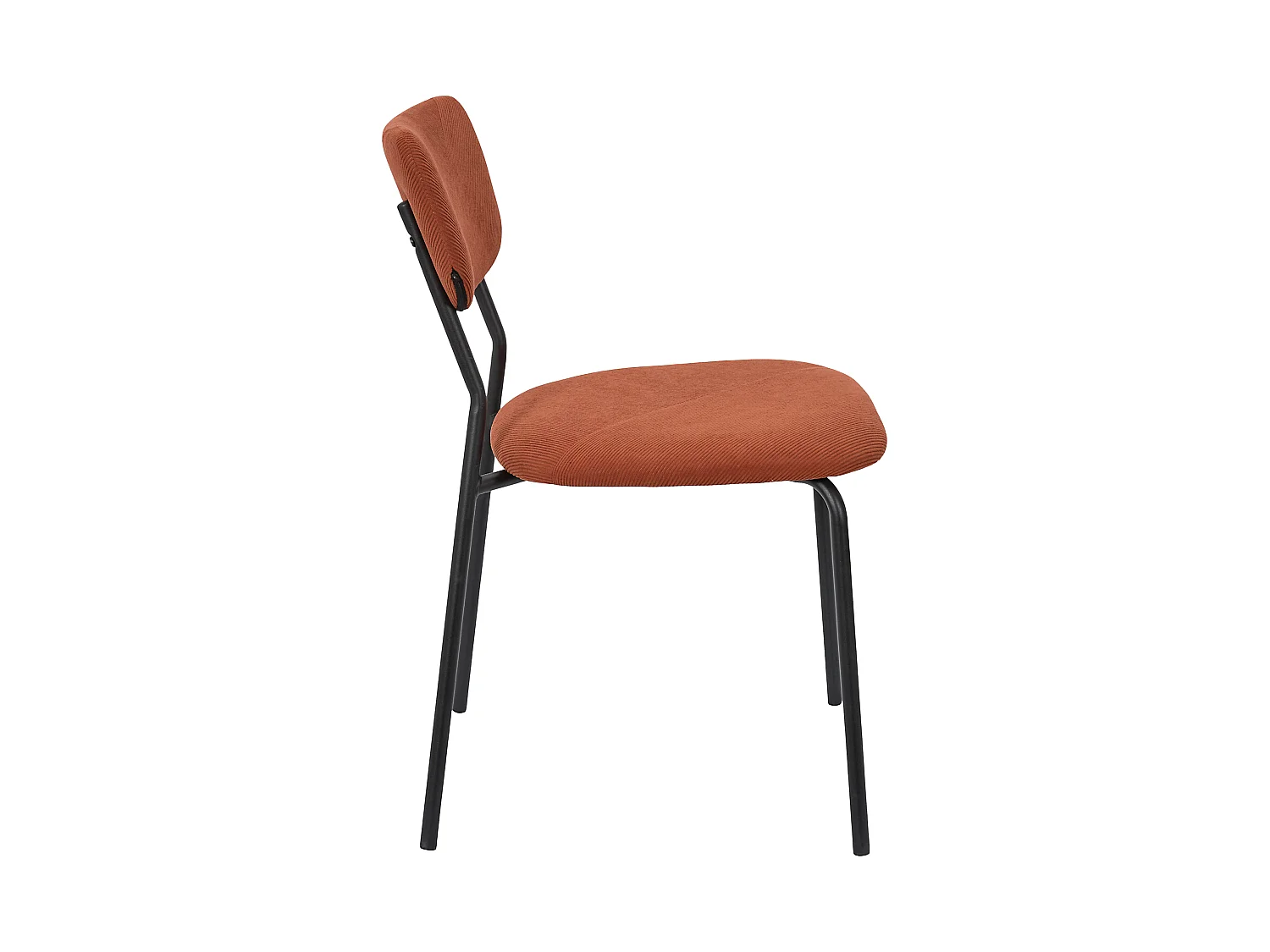 Lot de 4 Chaises - HOME DECO FACTORY - Jules - Côtelées - Confortables - Terracotta