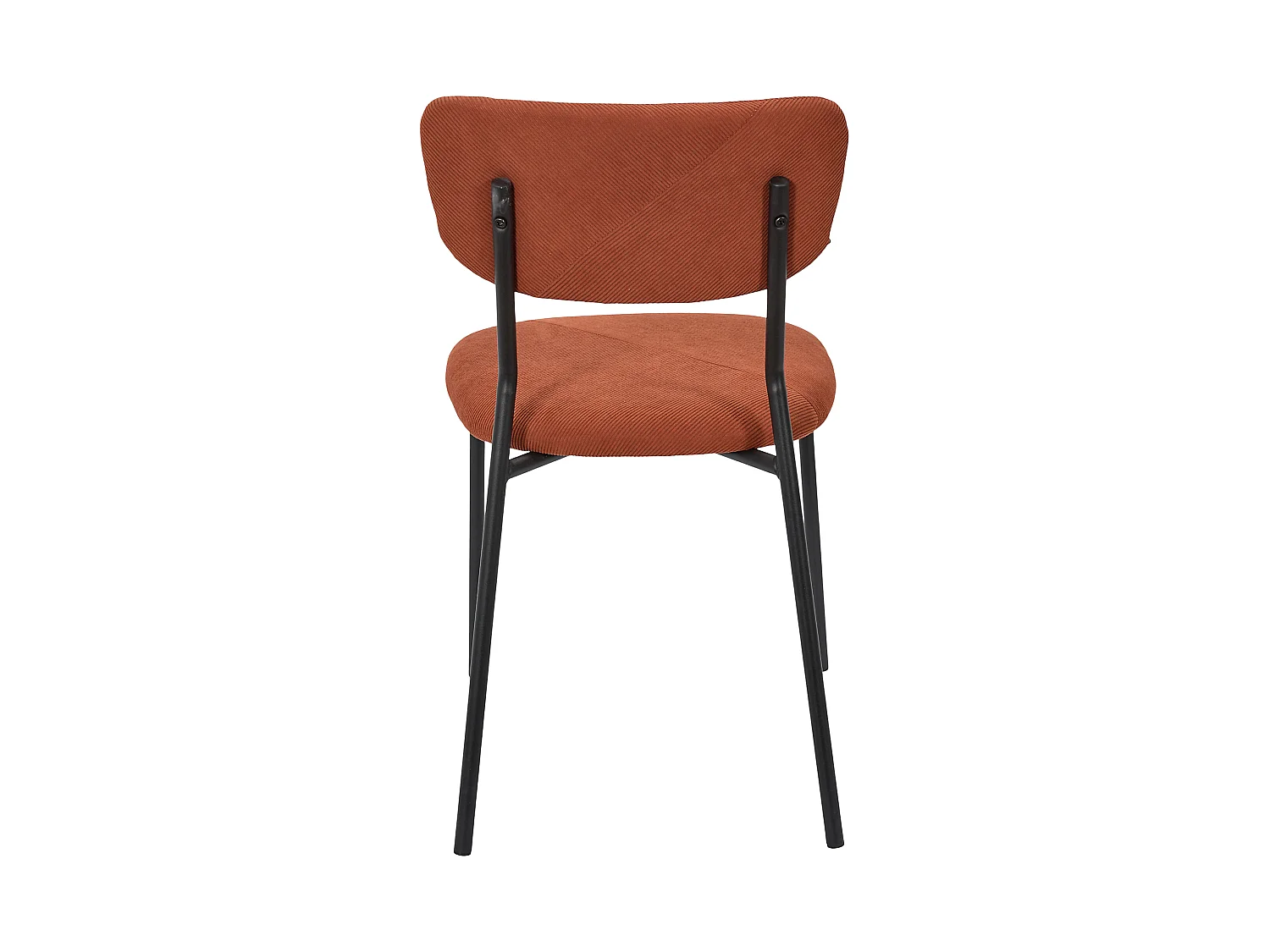 Lot de 4 Chaises - HOME DECO FACTORY - Jules - Côtelées - Confortables - Terracotta
