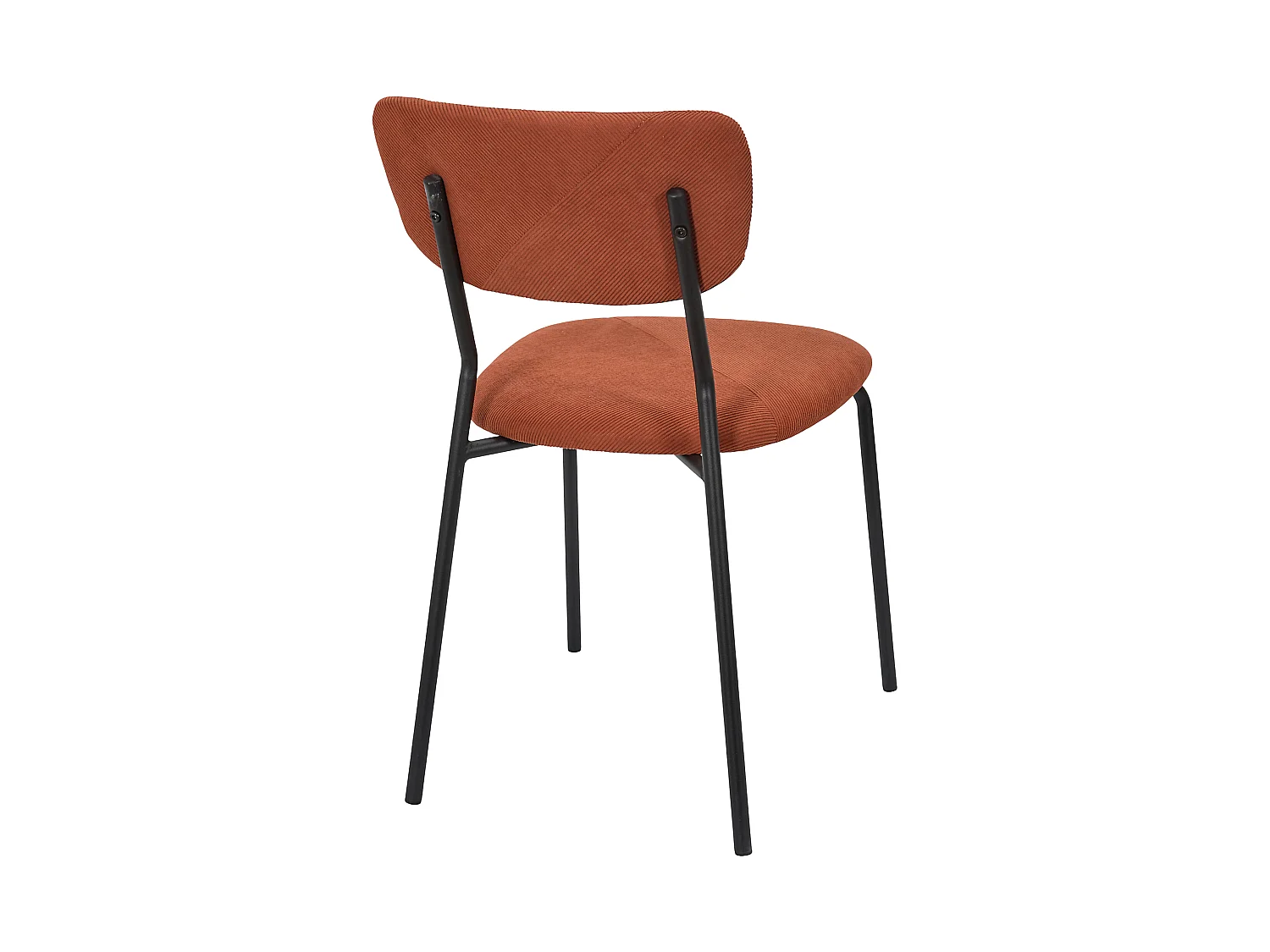 Lot de 4 Chaises - HOME DECO FACTORY - Jules - Côtelées - Confortables - Terracotta