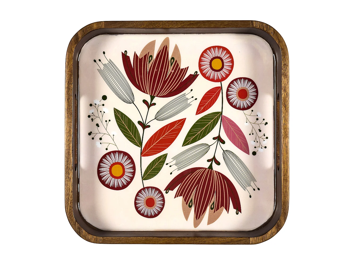 Plateau - HOME DECO FACTORY - Selena - Carré - Marron