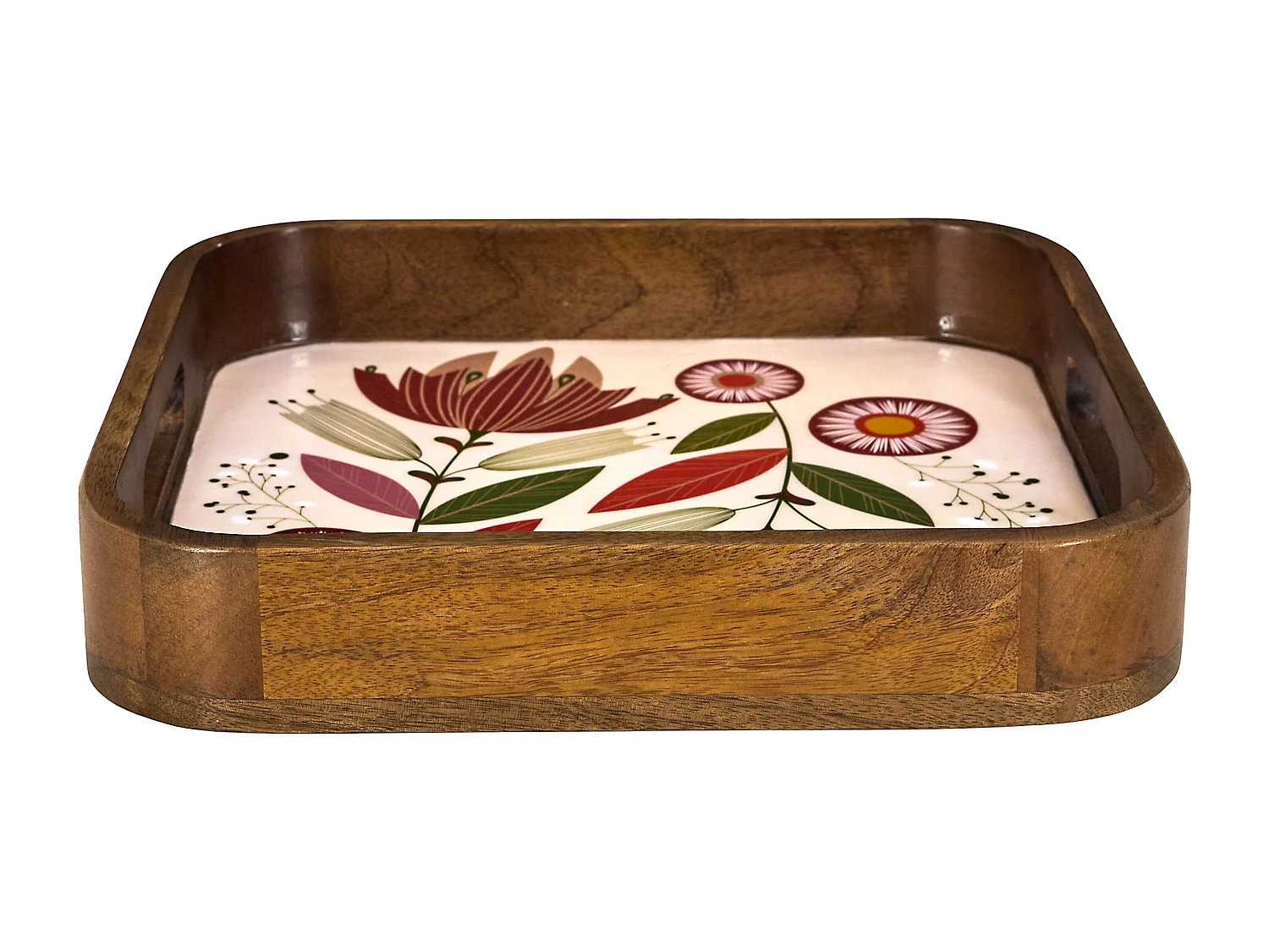 Plateau - HOME DECO FACTORY - Selena - Carré - Marron