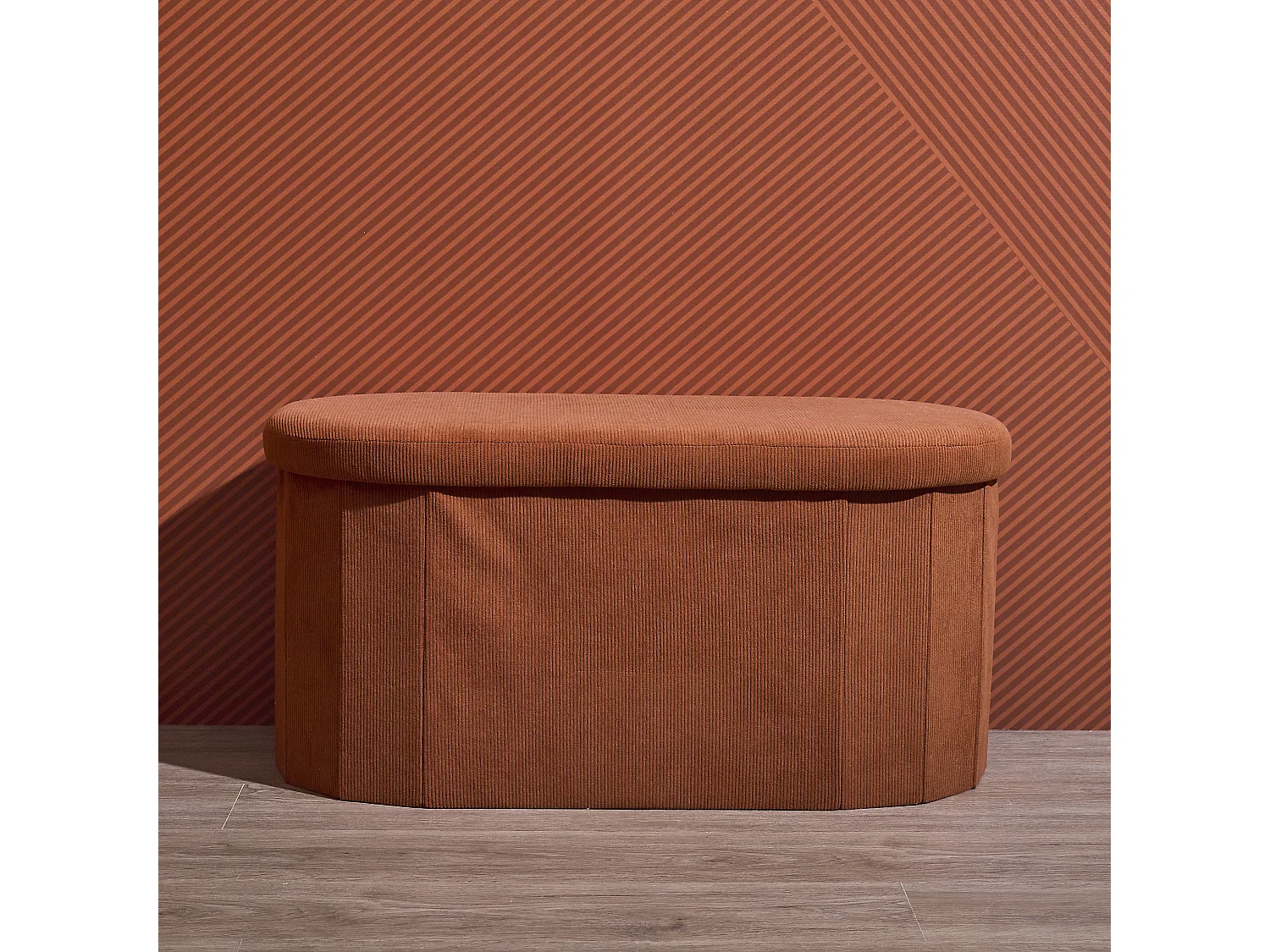 Coffre Banc Pliable Cotele Jules Terracotta Rouge