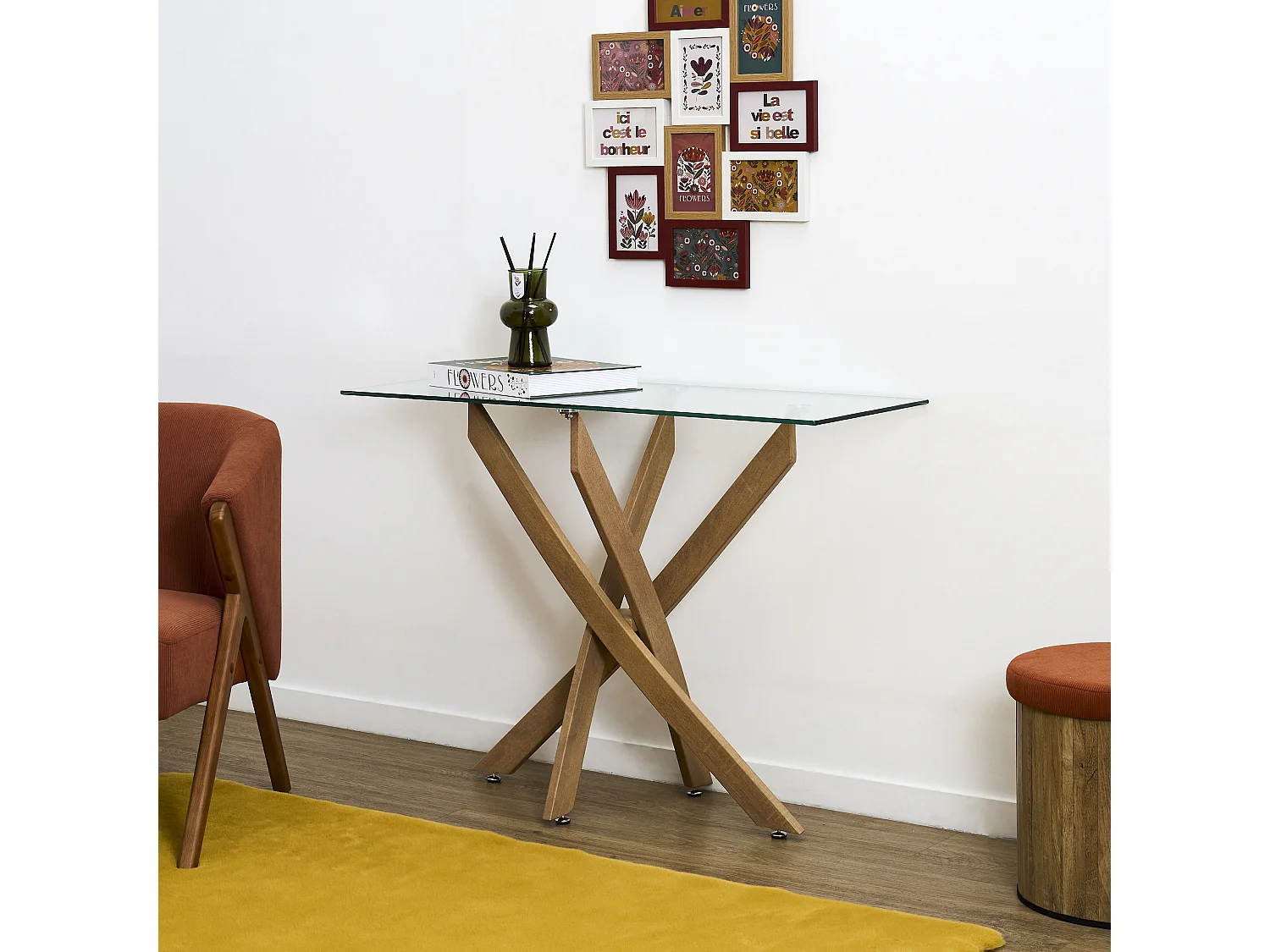 Console - HOME DECO FACTORY - Heritage - En Verre - Marron