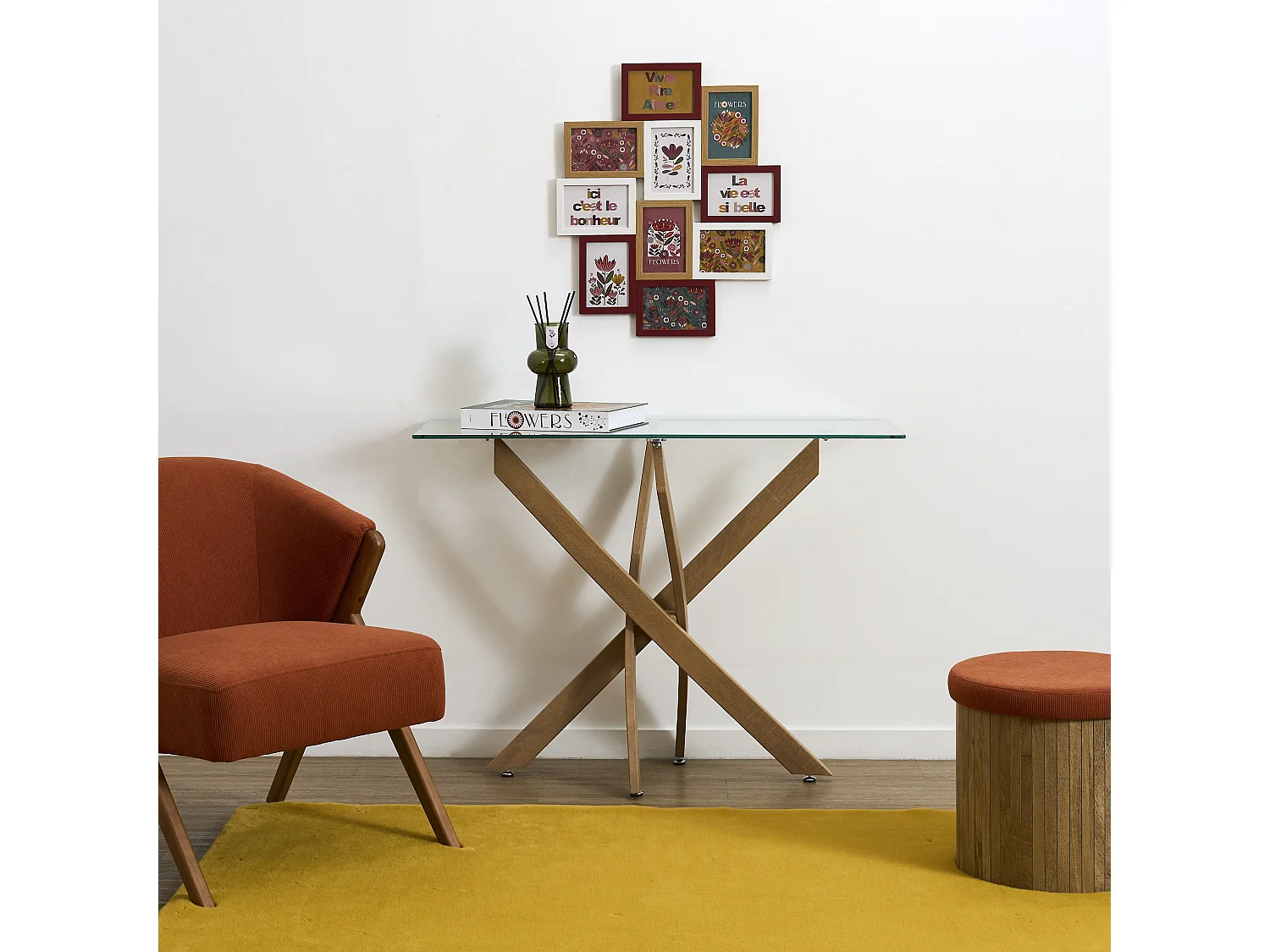 Console - HOME DECO FACTORY - Heritage - En Verre - Marron
