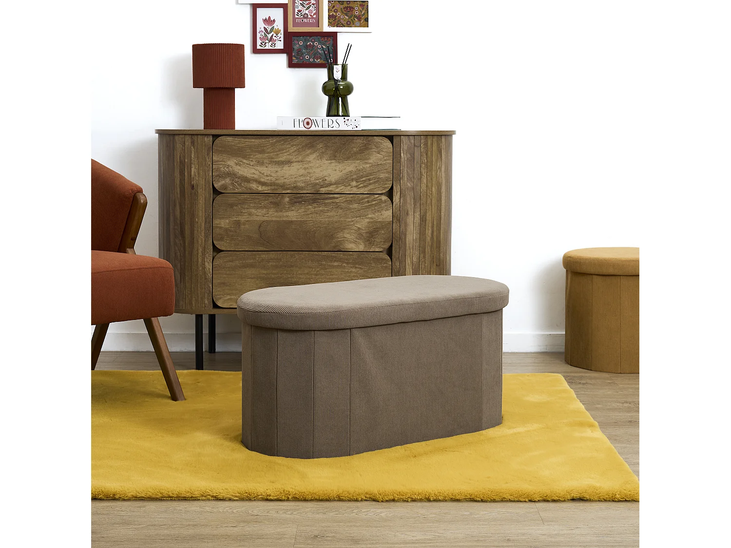 Coffre Banc Pliable Marron