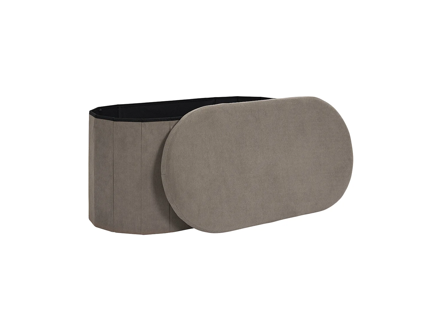 Coffre Banc Pliable - HOME DECO FACTORY - Jules - Tissu Côtelé - Marron