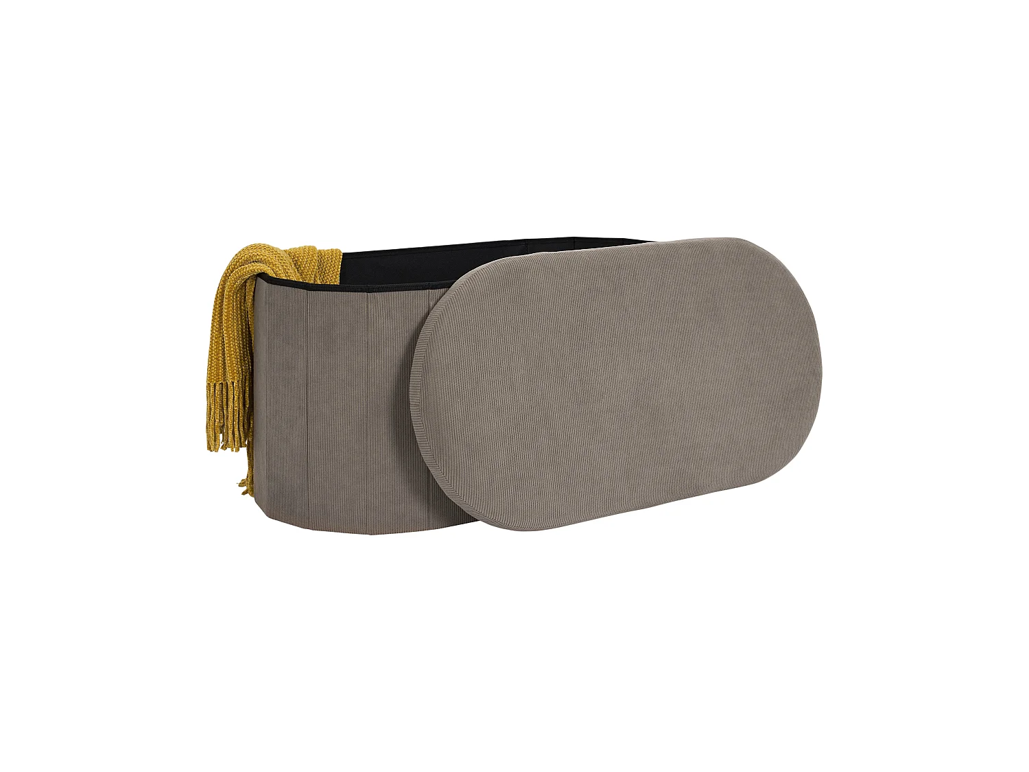 Coffre Banc Pliable - HOME DECO FACTORY - Jules - Tissu Côtelé - Marron