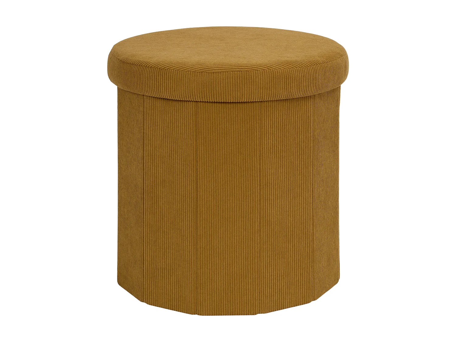Coffre Pouf Pliable - HOME DECO FACTORY - Jules - Côtelé - Jaune