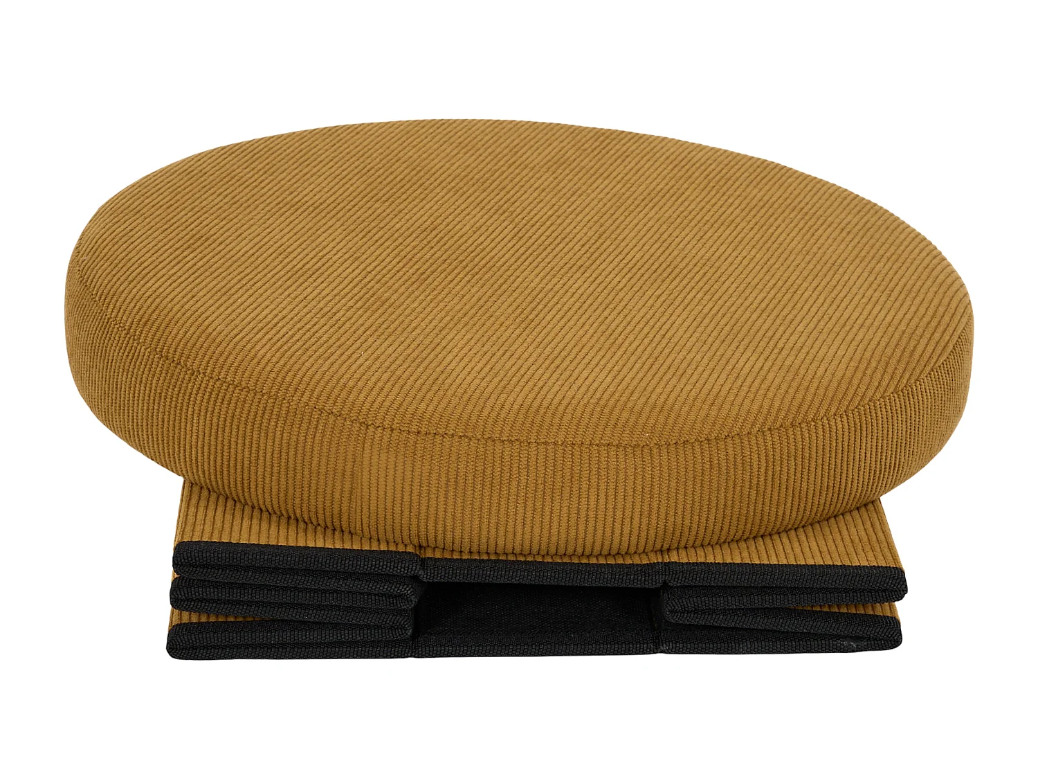 Coffre Pouf Pliable - HOME DECO FACTORY - Jules - Côtelé - Jaune