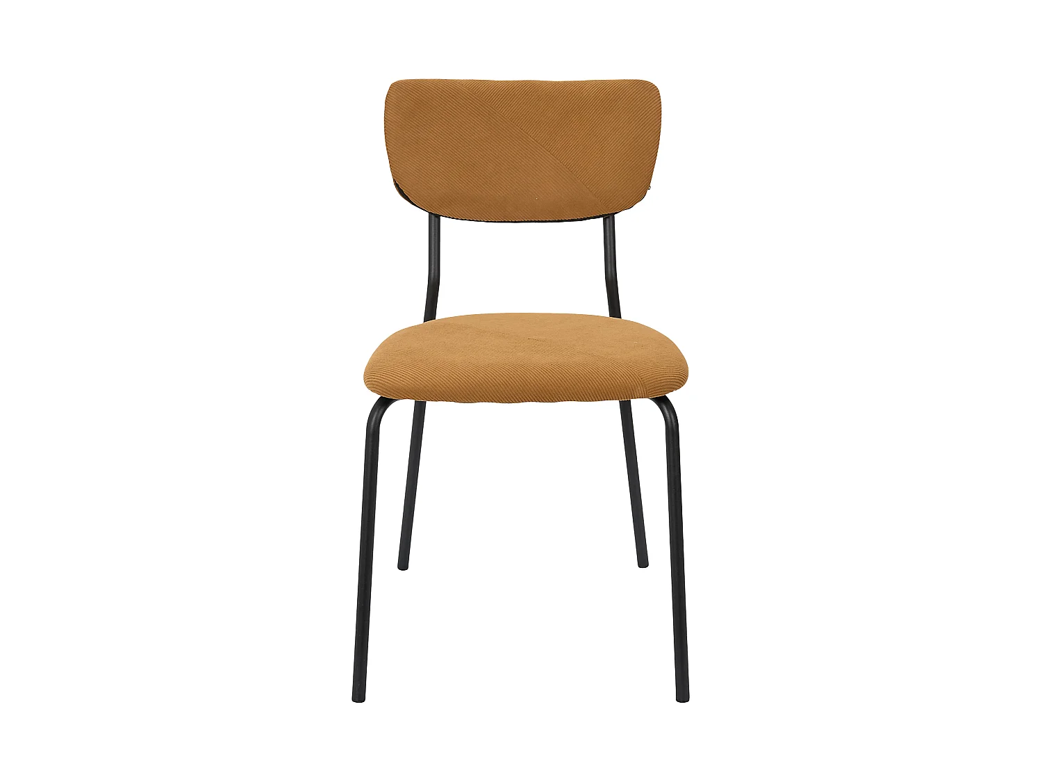 Lot de 4 Chaises - HOME DECO FACTORY - Jules - Côtelees - Jaunes