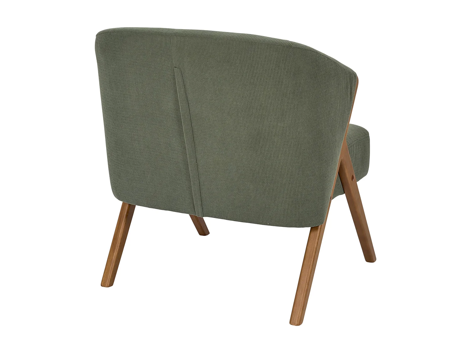 Fauteuil - HOME DECO FACTORY - Jules - Rétro Chic - Côtelé - Vert
