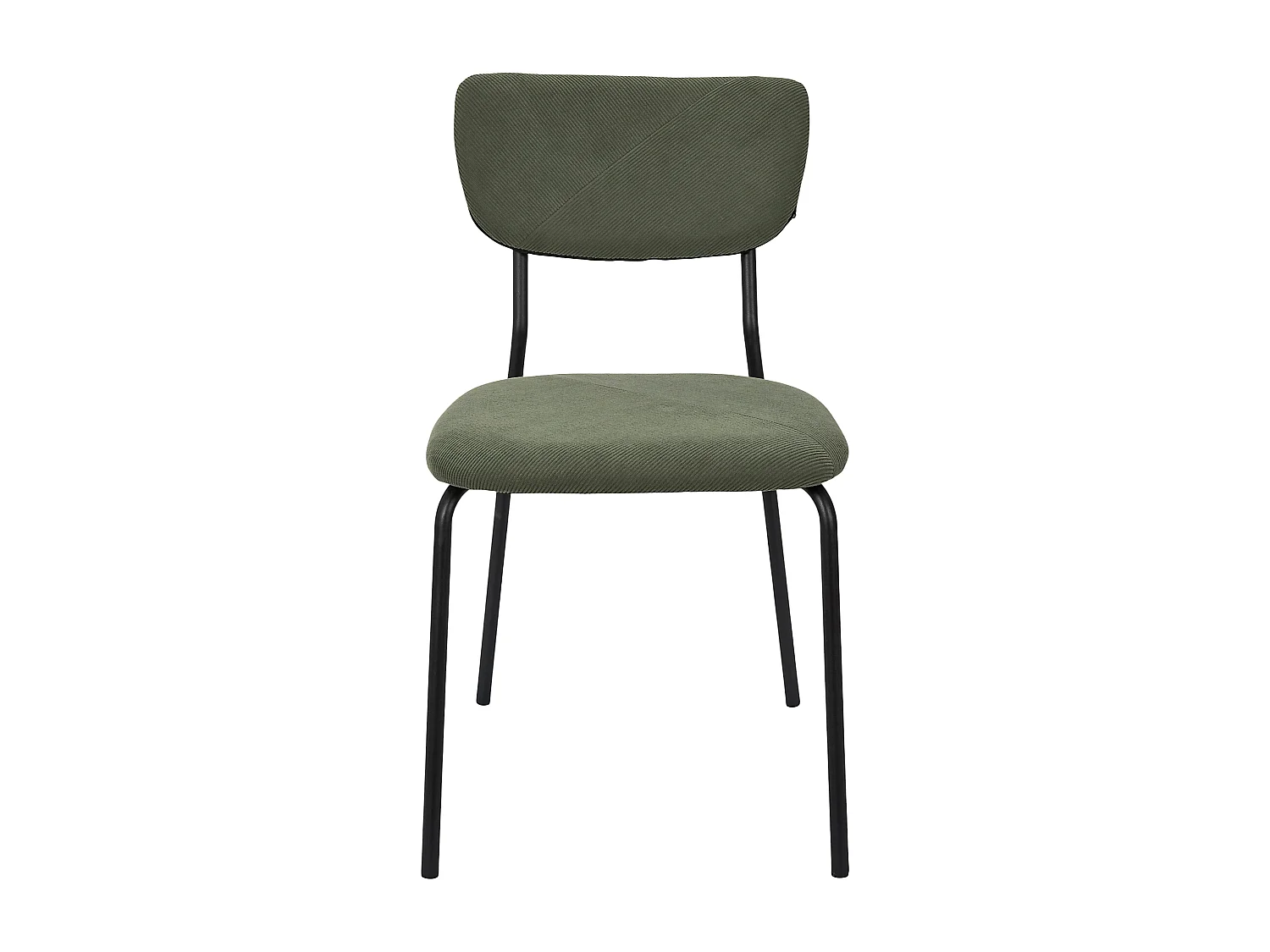 Lot de 4 Chaises - HOME DECO FACTORY - Jules - Côtelées - Confortables - Vert