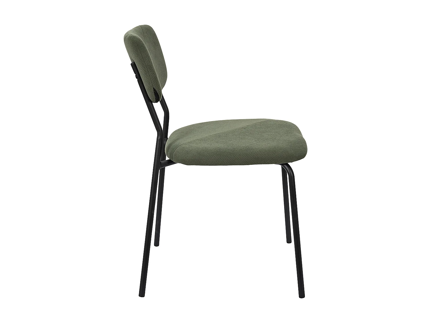 Lot de 4 Chaises - HOME DECO FACTORY - Jules - Côtelées - Confortables - Vert