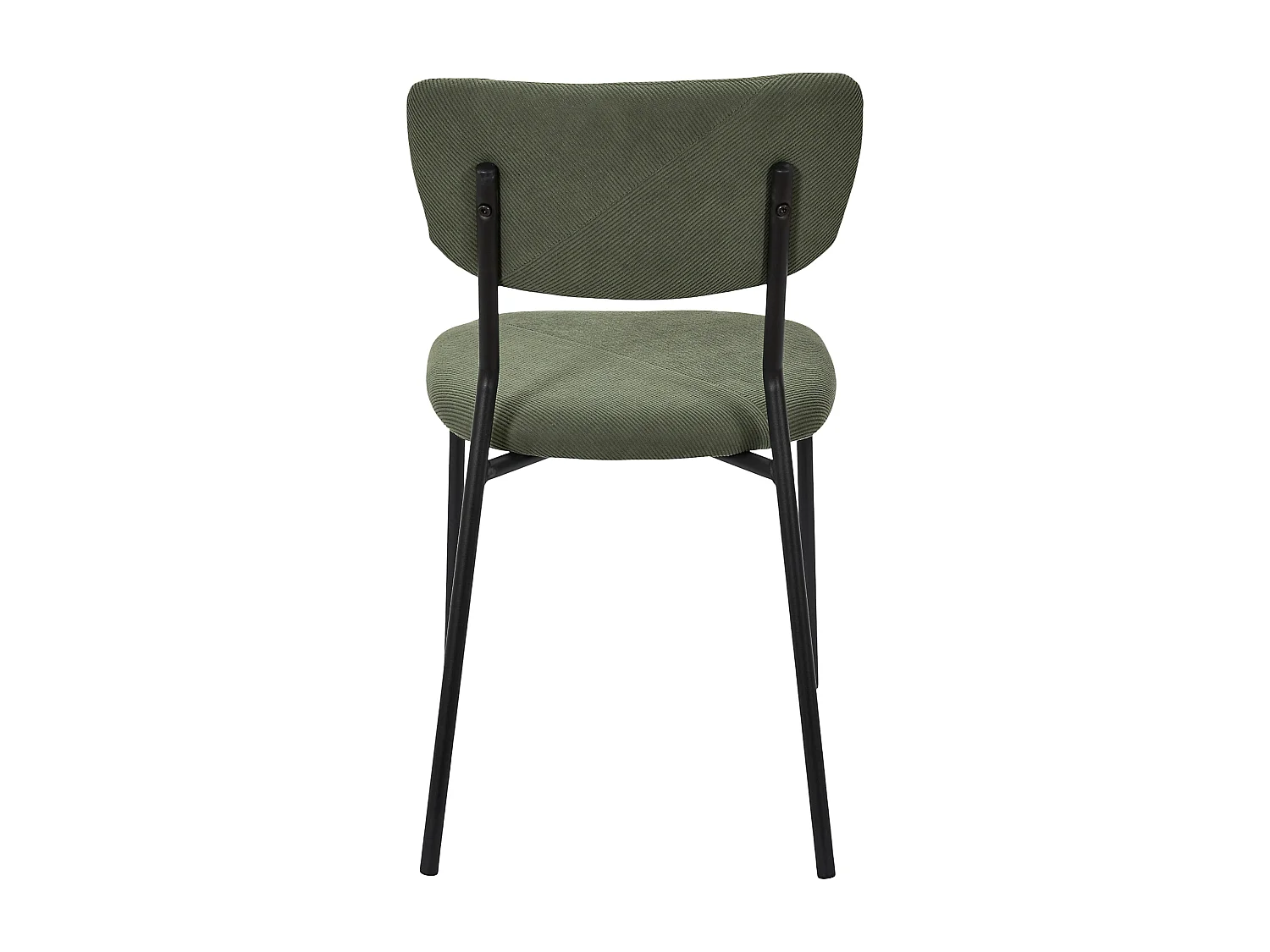 Lot de 4 Chaises - HOME DECO FACTORY - Jules - Côtelées - Confortables - Vert