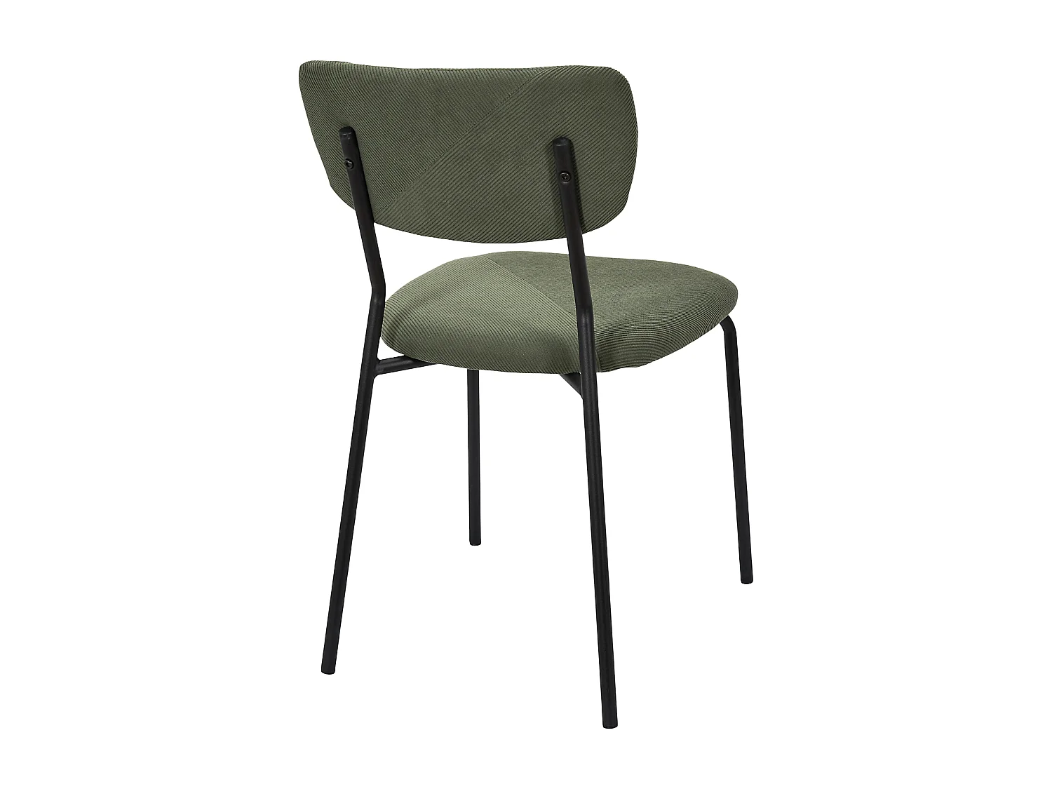 Lot de 4 Chaises - HOME DECO FACTORY - Jules - Côtelées - Confortables - Vert