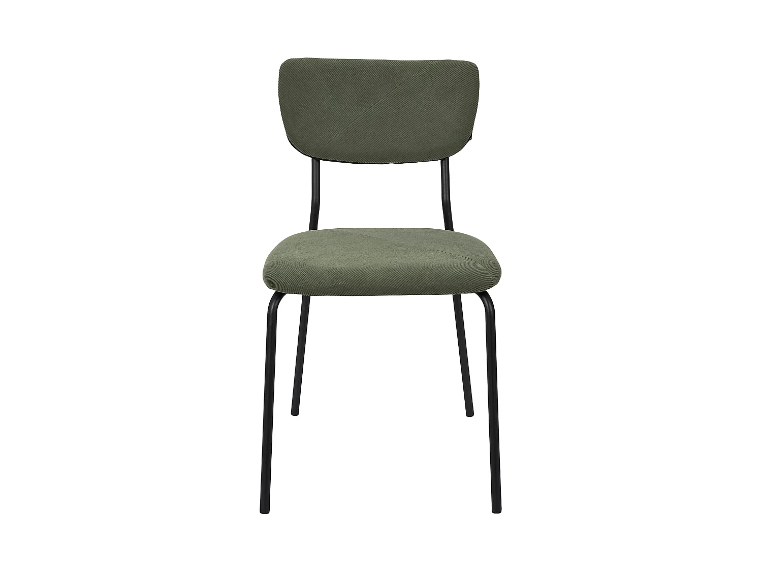 Lot de 4 Chaises - HOME DECO FACTORY - Jules - Côtelées - Confortables - Vert